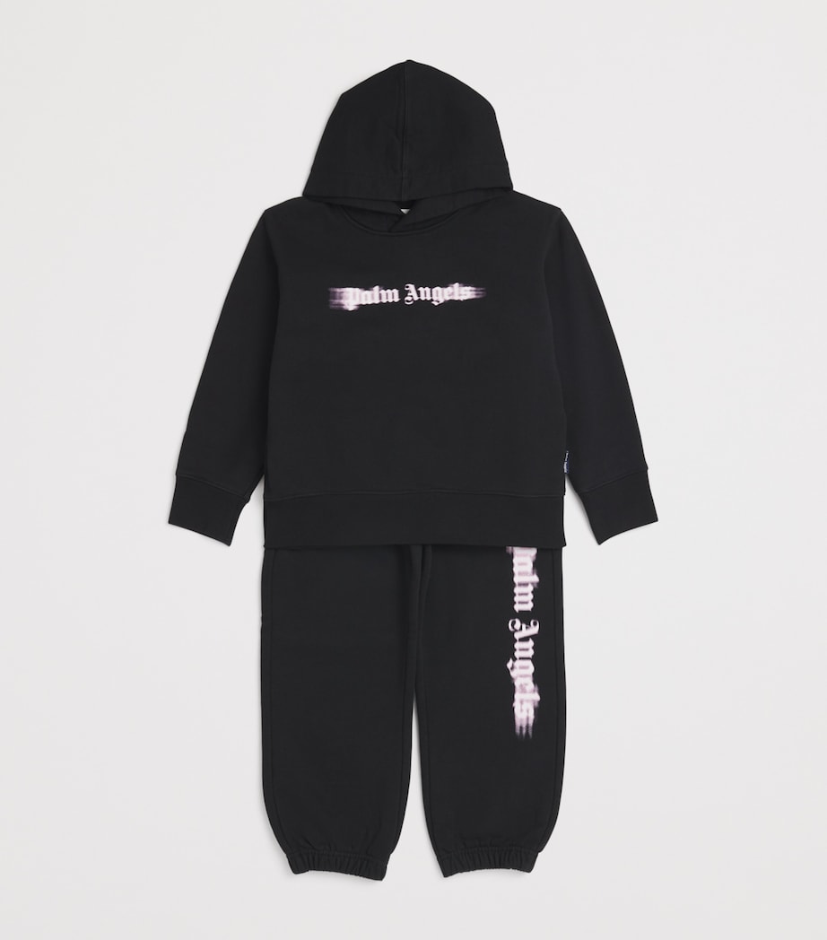 Cotton Blurred Logo Sweatpants (4-12 Years) 103BBLACK-ROSE PINK Image 3