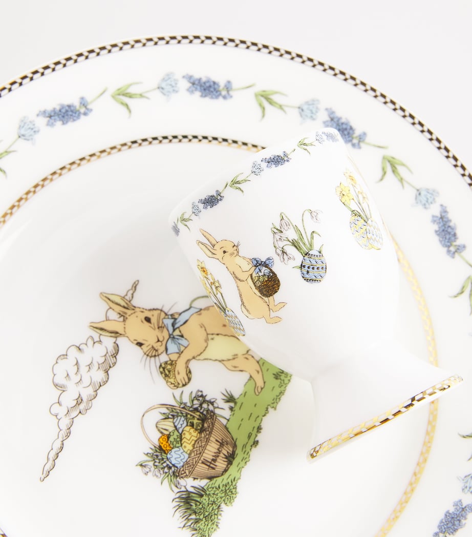 Porcelain Rabbit Egg Cup and Side Plate MULTI Image 3