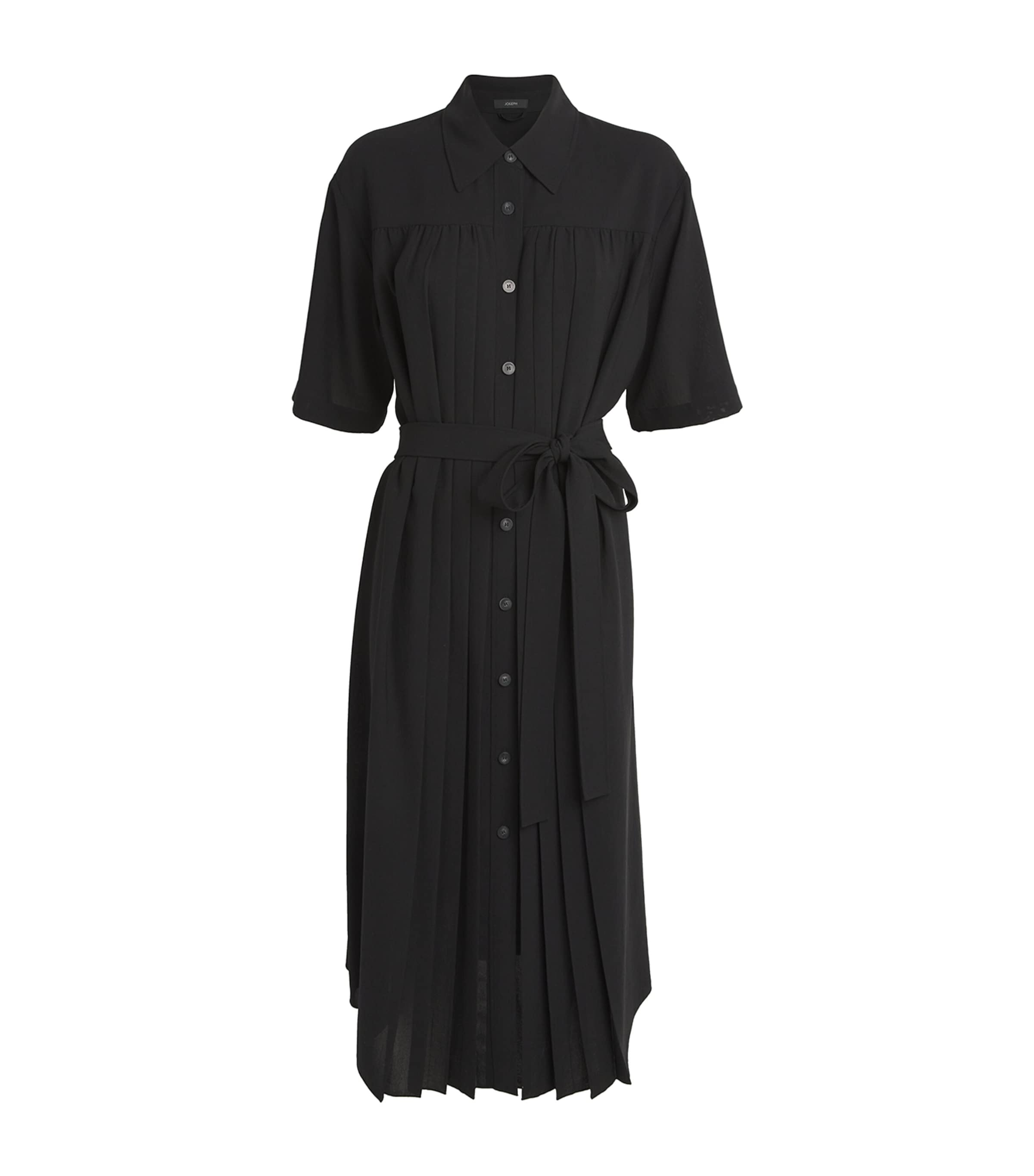 Joseph Airy Plissé Arcade Dress In Black