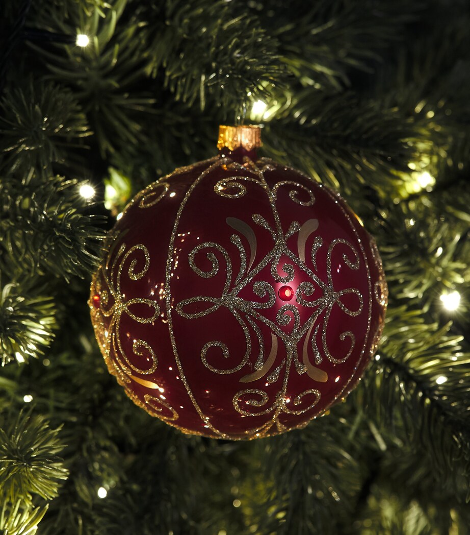 Harrods Swirl-Pattern Bauble Burgundy Image 3