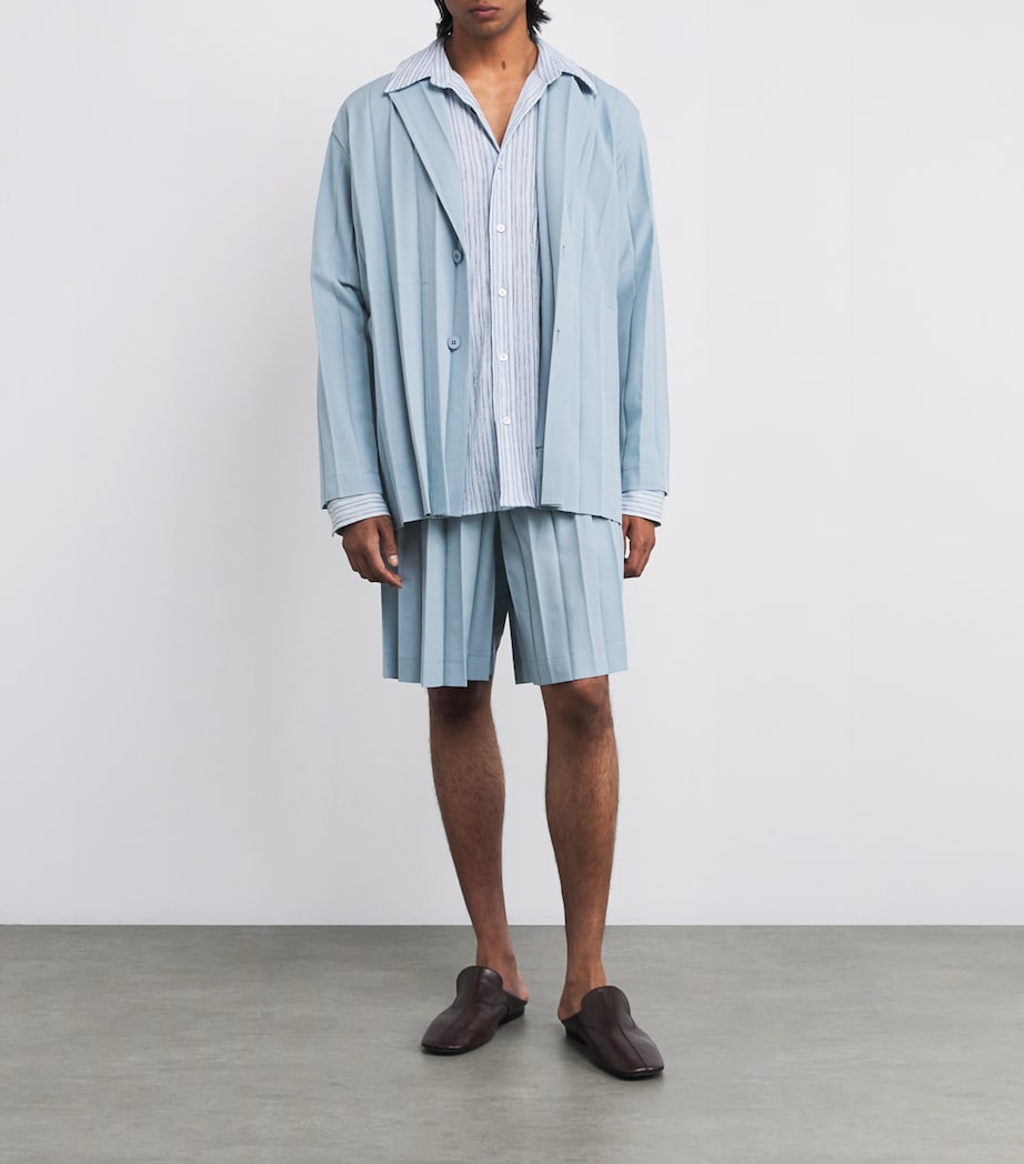 Pleated Edge Ensemble Blazer 72-BLUE Image 2