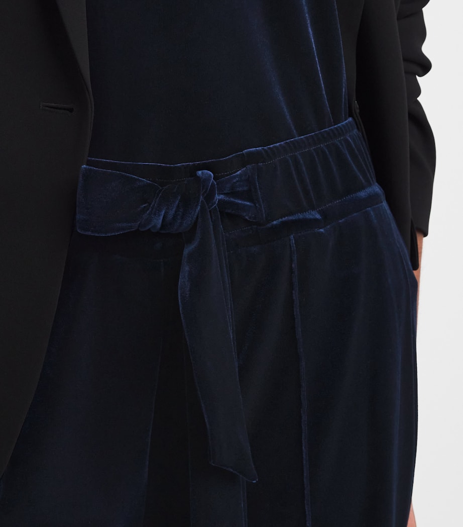 Velour Wide-Leg Trousers EVENING BLUE Image 6