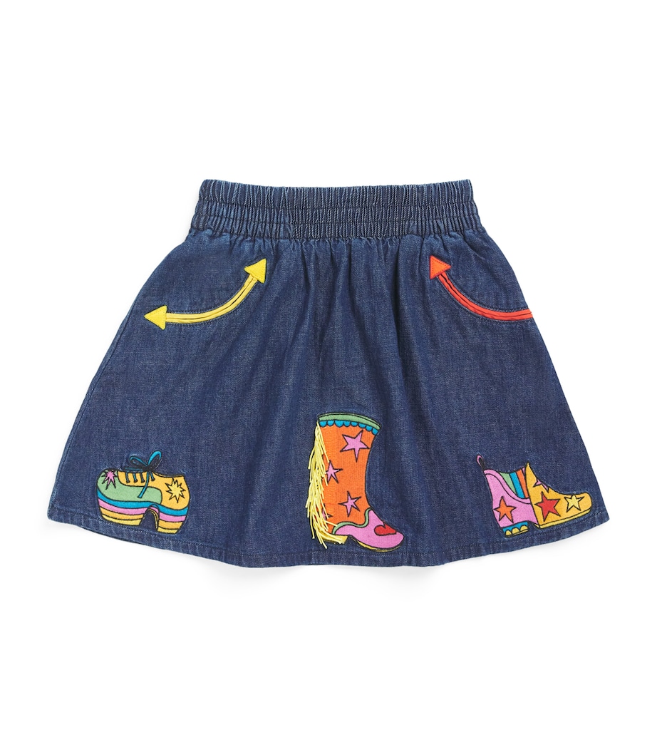 Organic Denim Cowgirl Boots Skirt (3-14+ Years) 635NAVY BLUE Image 1