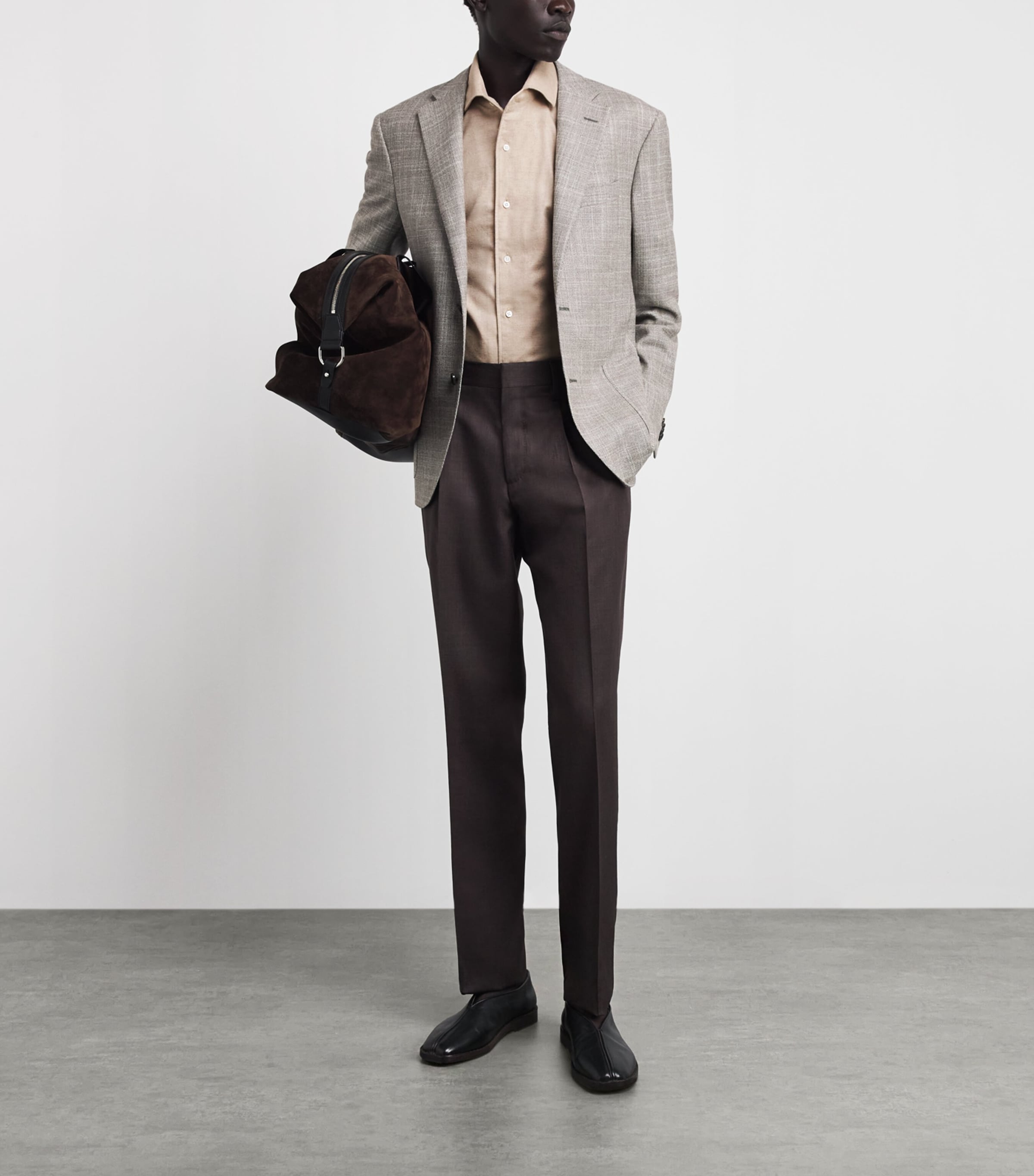 Corneliani Mens Cotton-Cashmere Shirt Natural / Beige Image 2