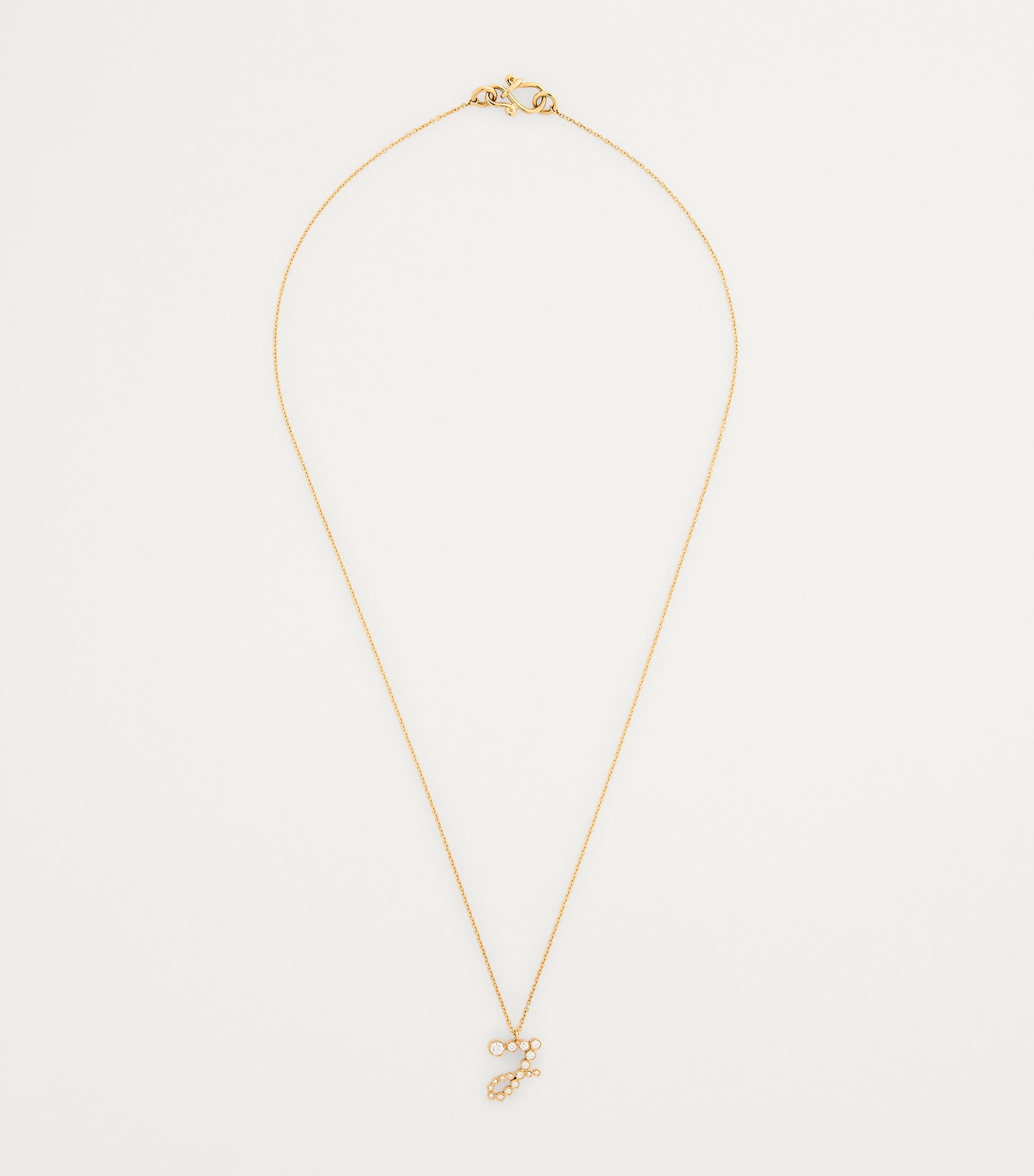 Yellow Gold and Diamond Soprano 'J' Necklace YELLOW GOLD Image 3