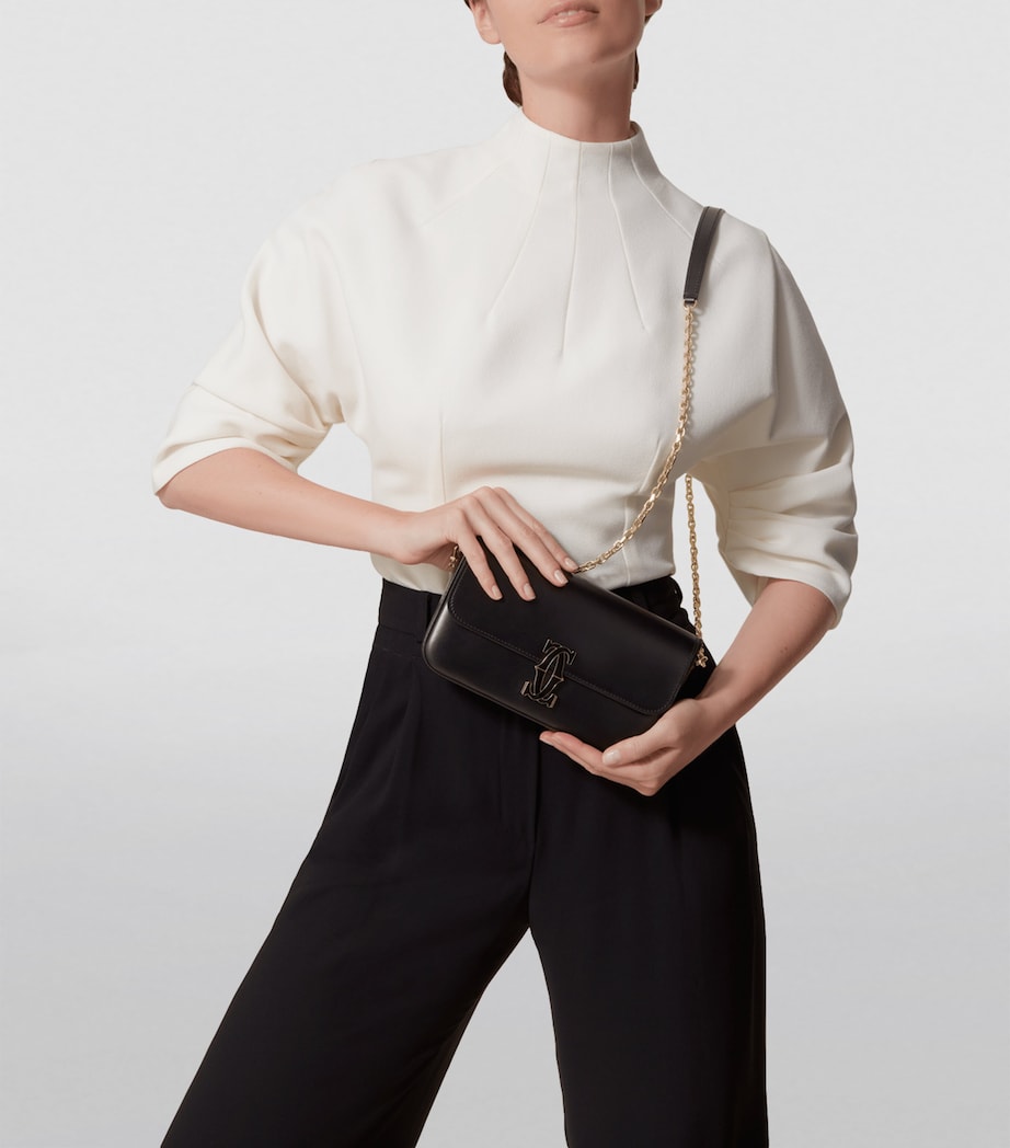 Mini Leather C de Cartier Chain Bag BLACK Image 5