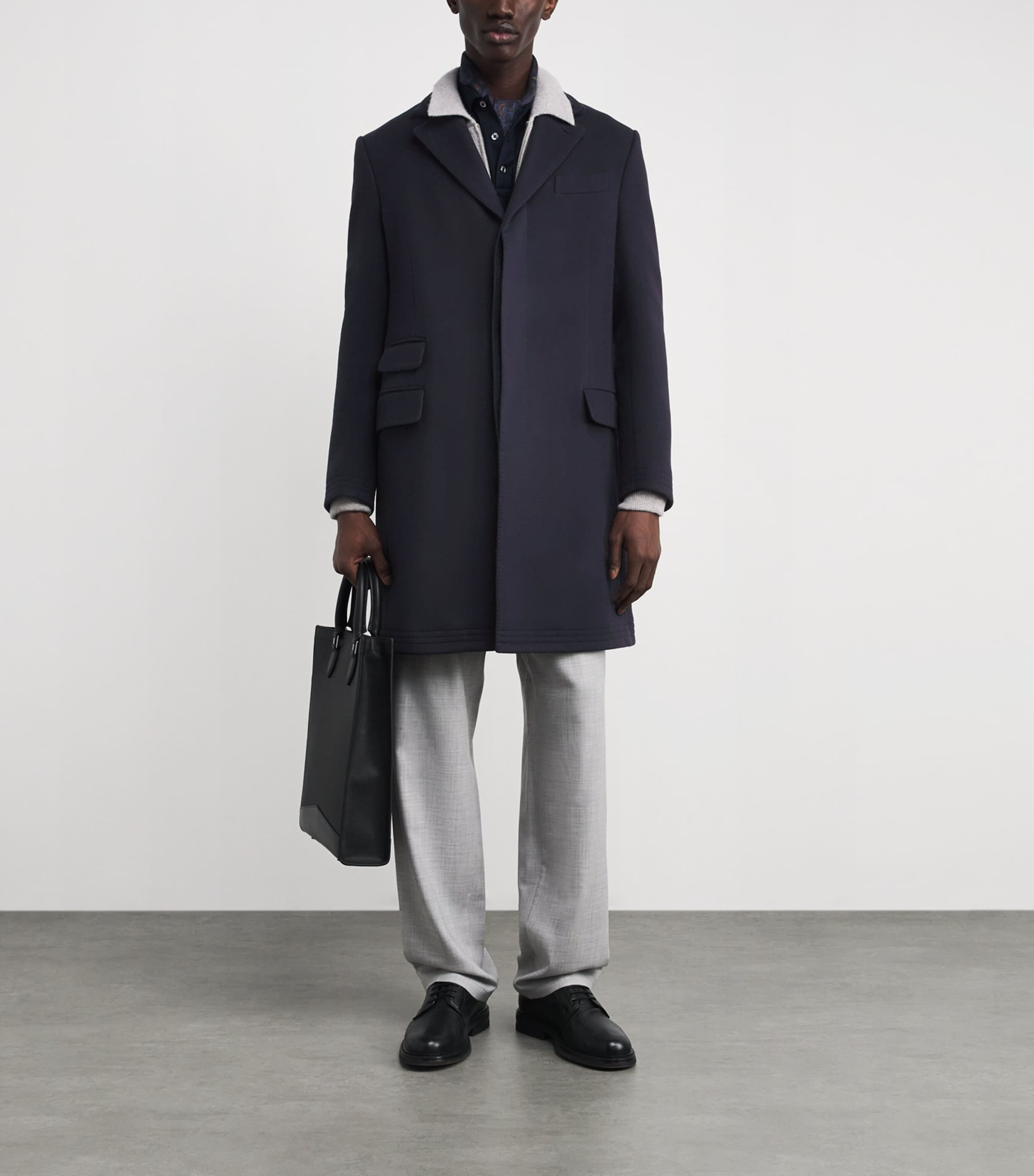 Wool-Blend Kent Overcoat NAVY Image 2