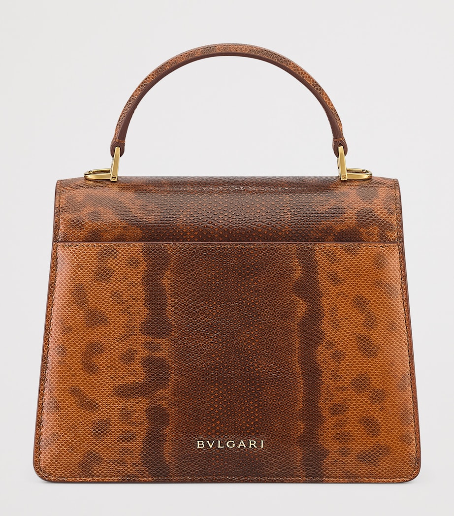 Bvlgari Medium Snakeskin Serpenti Forever Top-Handle Bag Bronze Image 4