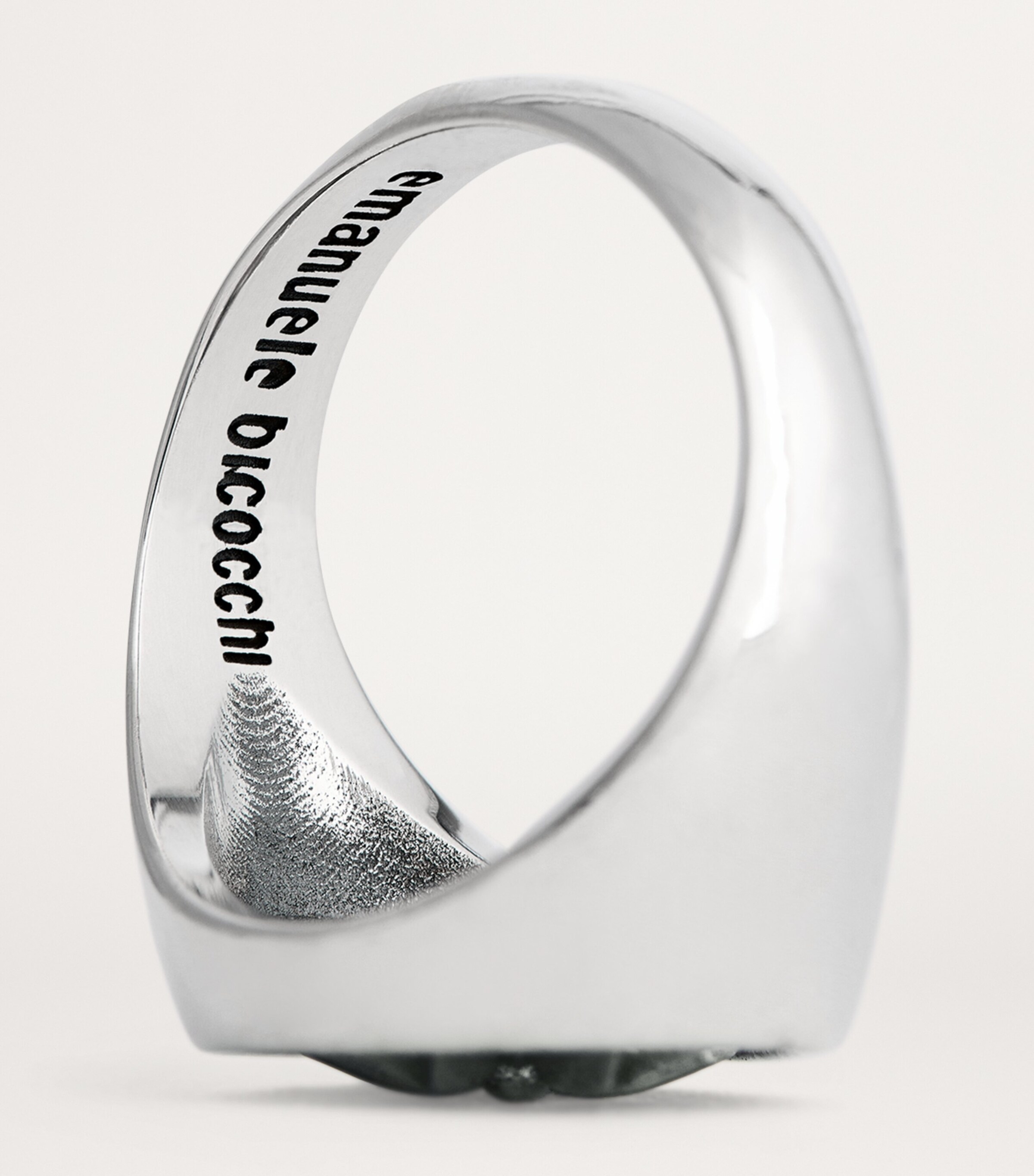 Emanuele Bicocchi Sterling Silver Crest Signet Ring Silver Image 5