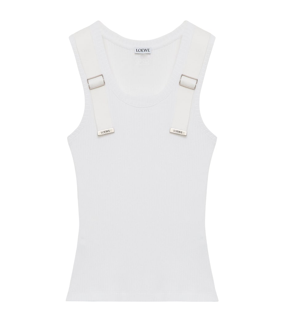 LOEWE Womens Embellished Tank Top White Image 1