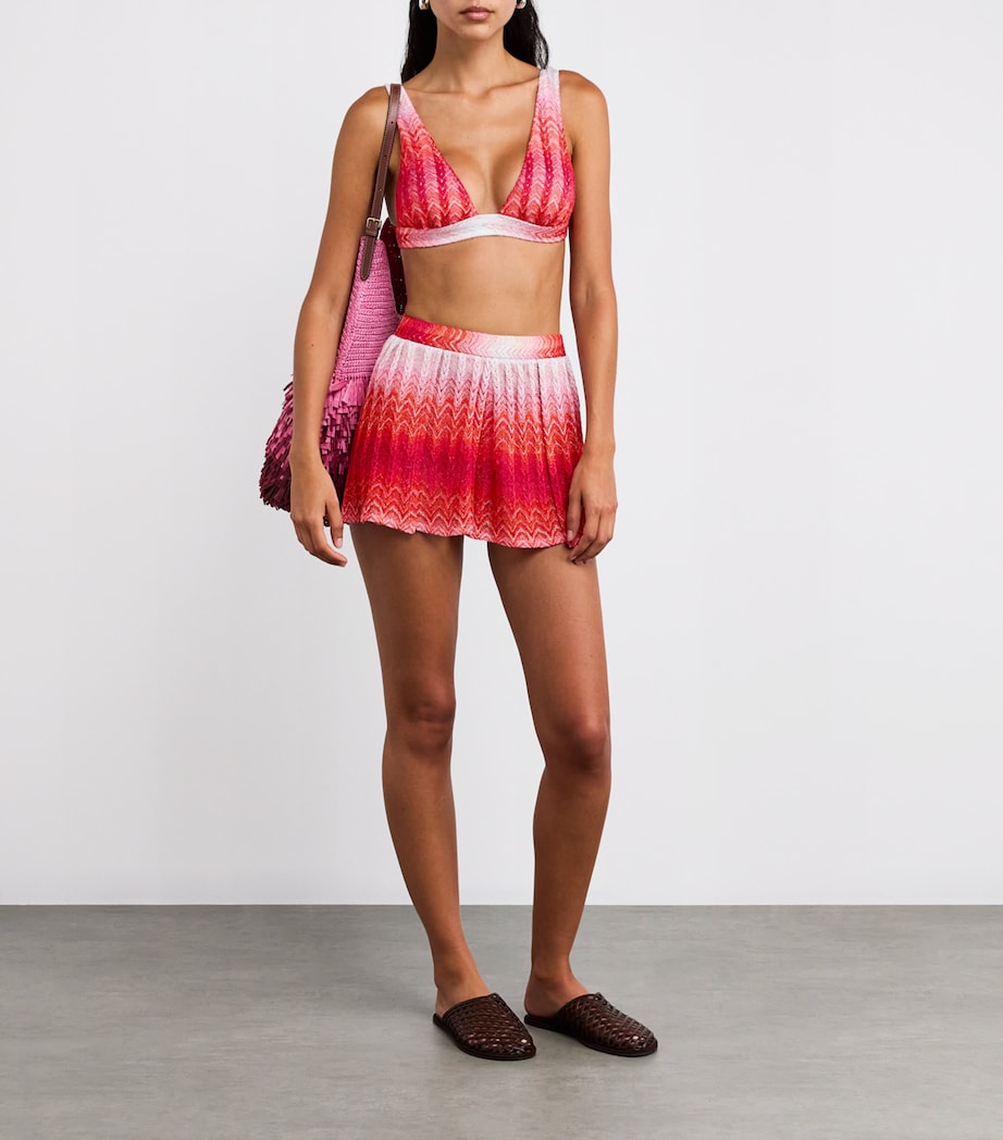 Ombré Crochet Shorts S416Z MULTI RED Image 2