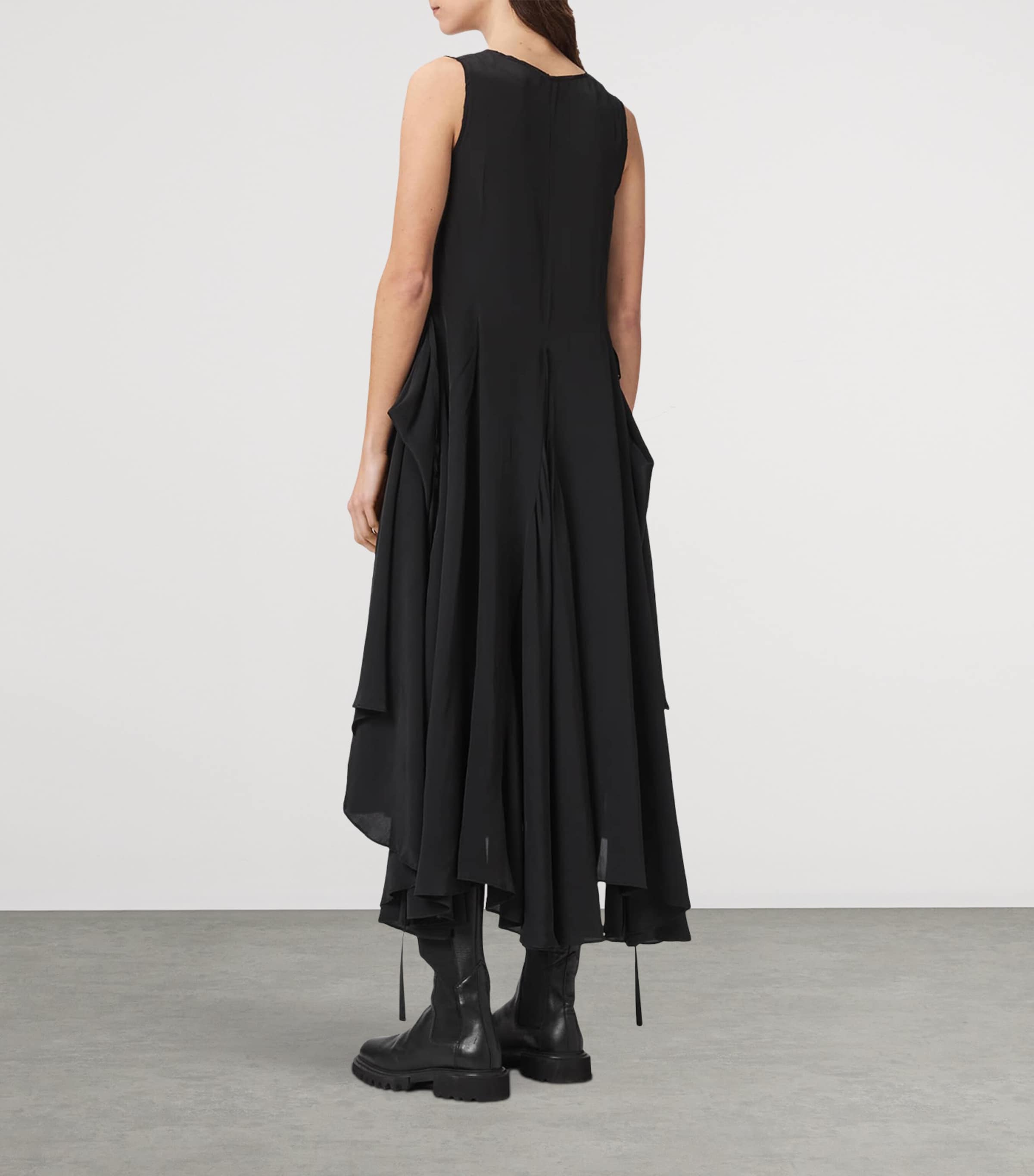 AllSaints Womens Adjustable Sybil Midi Dress Black Image 4