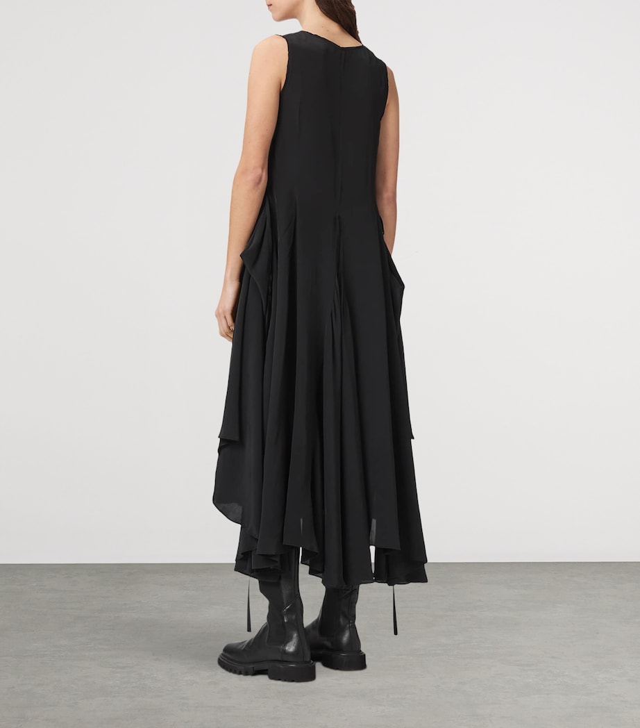 AllSaints Womens Adjustable Sybil Midi Dress Black Image 4