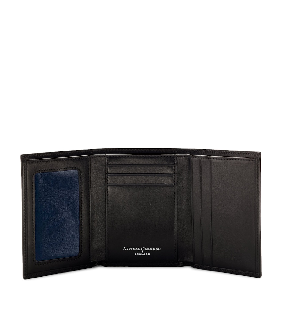 Leather Trifold Wallet BLACK Image 3