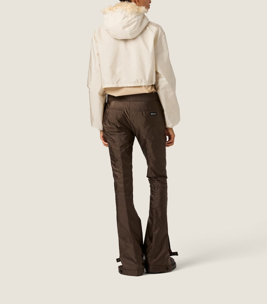 Miu Miu Womens Technical Fabric-Shearling Jacket Neutral Image 3