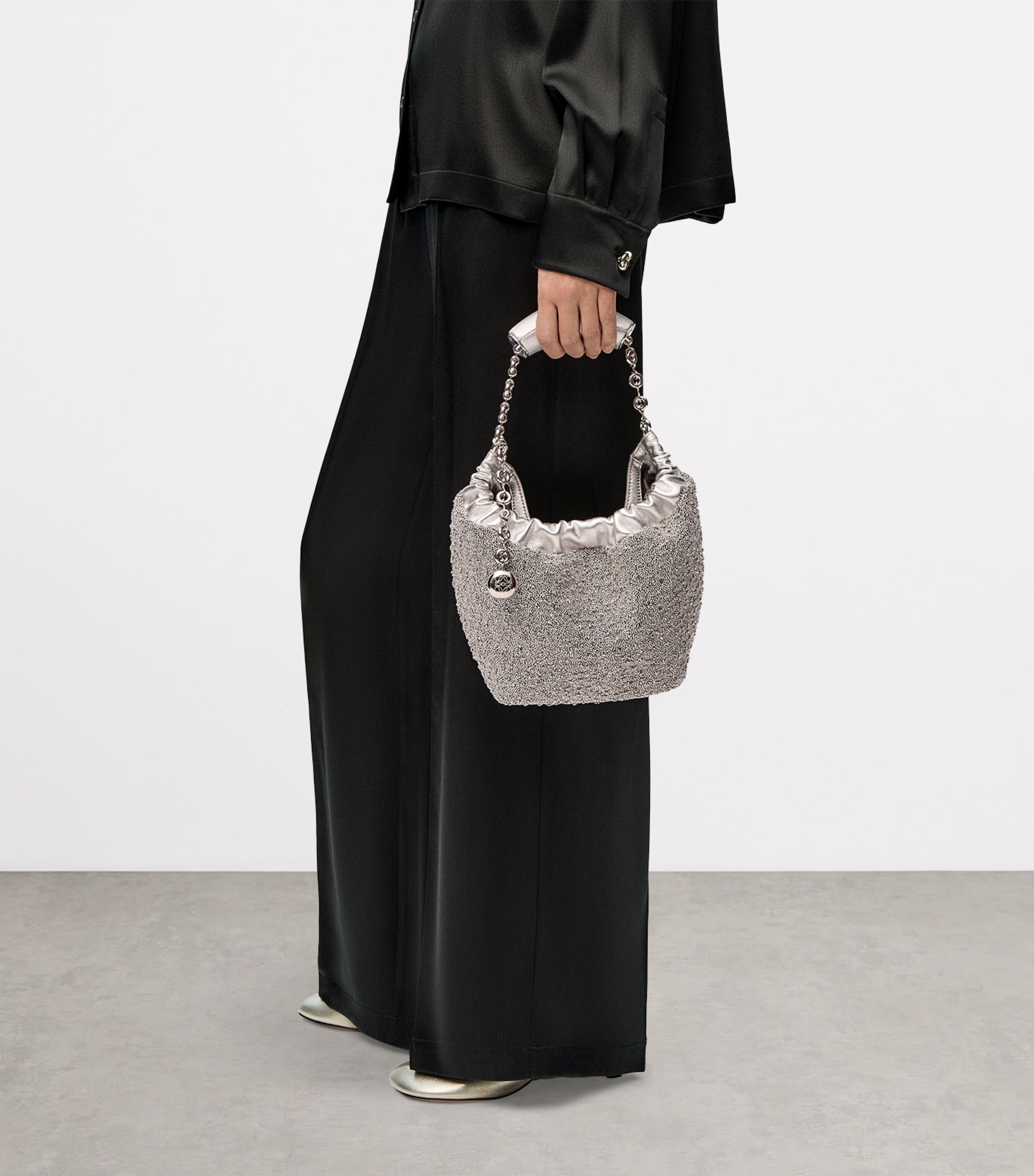 EXCLUSIVE Mini Mirror Squeeze Top-Handle Bag SILVER Image 8