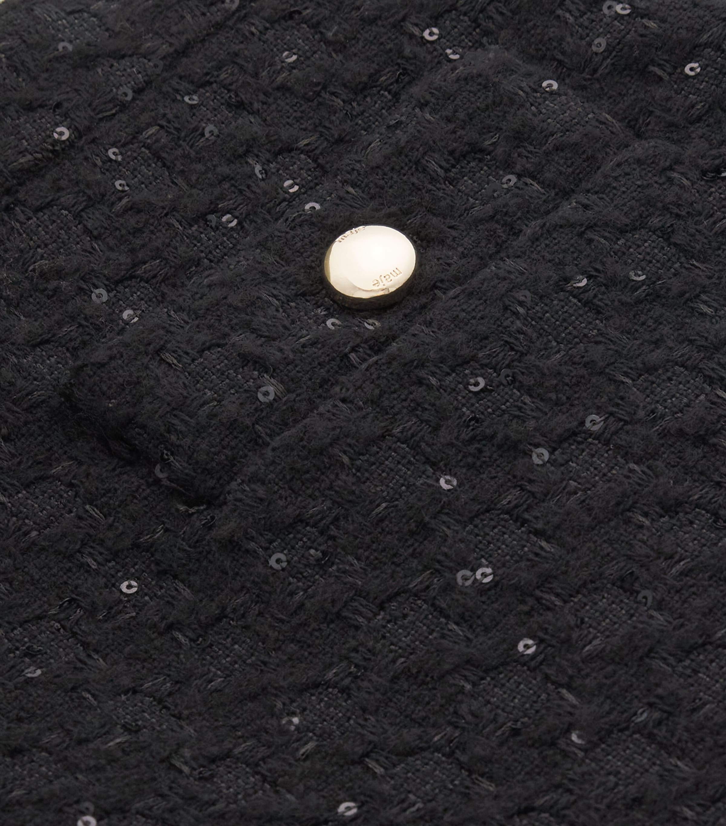 Sequinned-Embellished Tweed Shorts BLACK Image 5