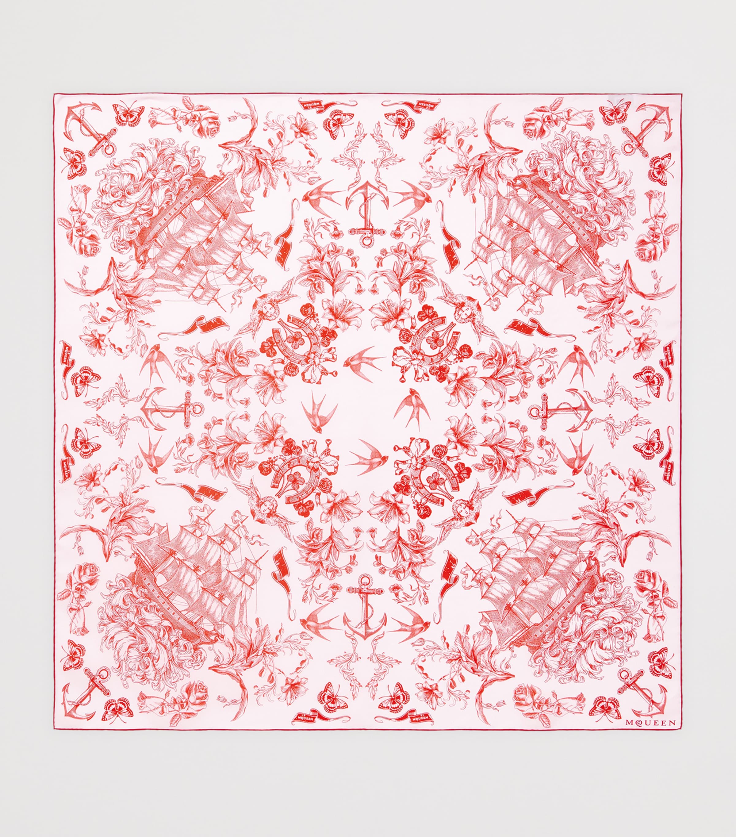【関税込み】Fo Sailor Tattoo Scarf - Alexander McQueen - Sil McQueen Silk Sailor Tattoo Scarf | Harrods US
