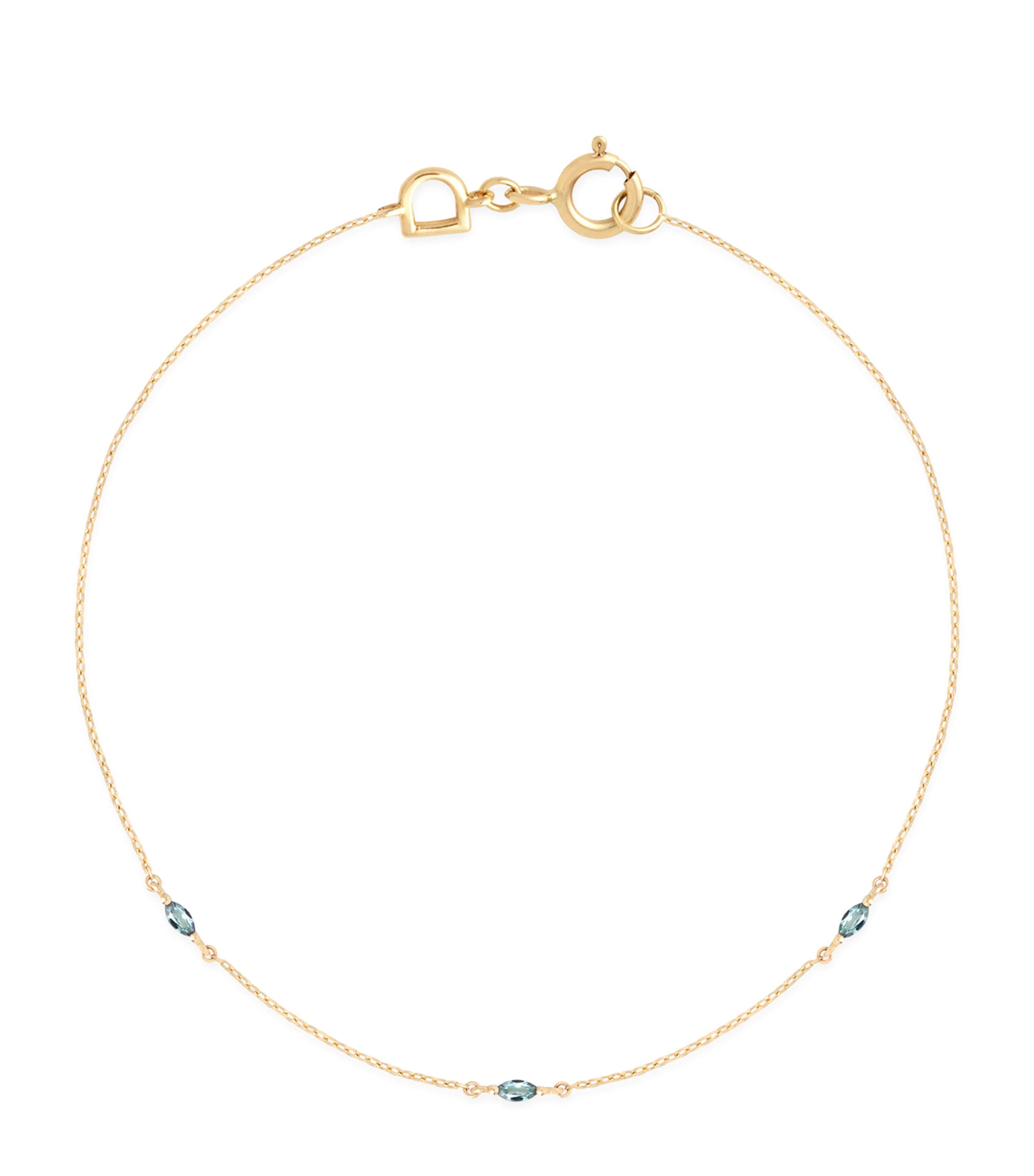 Astrid & Miyu Yellow Gold And Alexandrite Marquise Bracelet In Gold