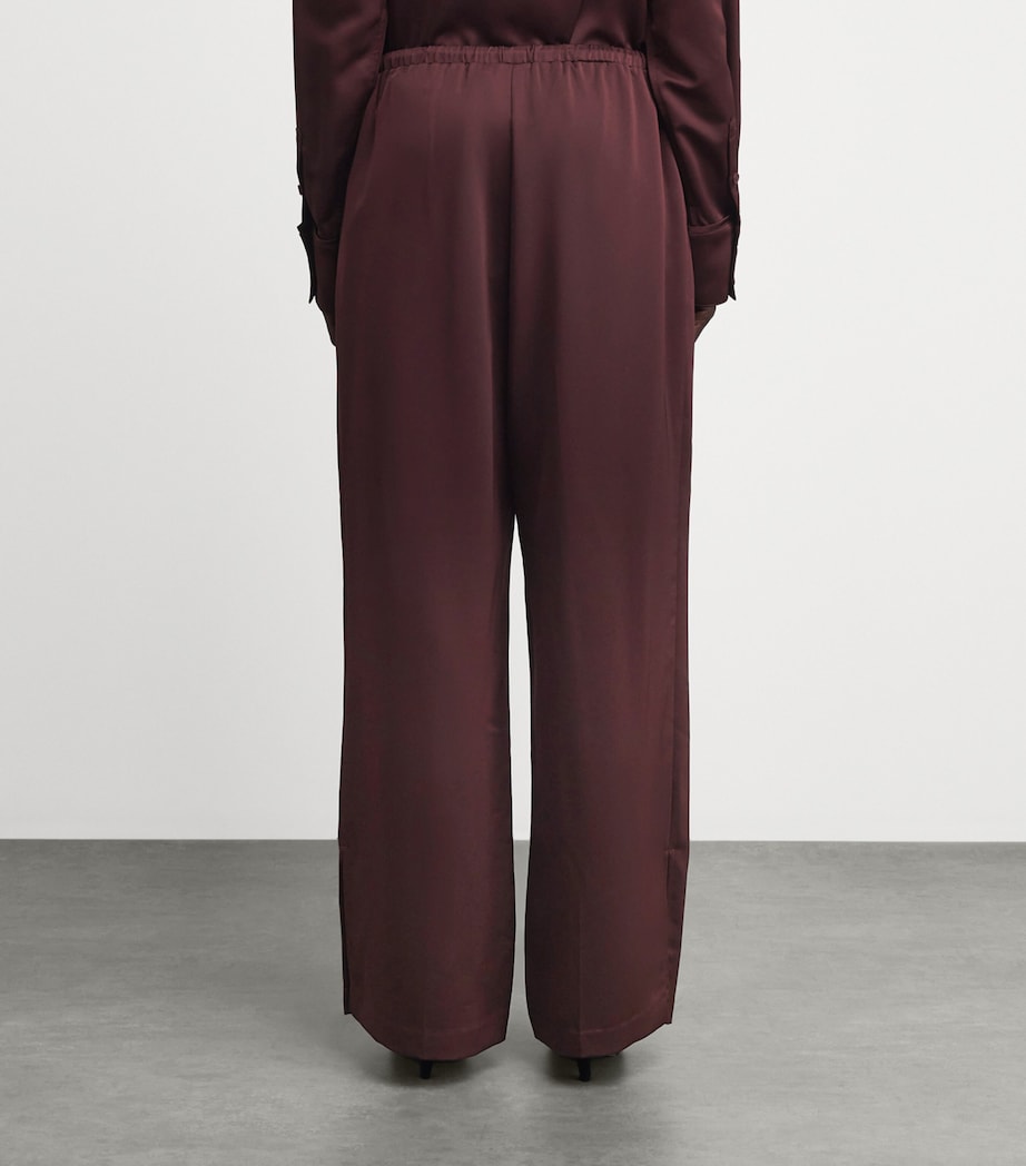 CAMILLA AND MARC Womens Satin Drawstring Ground Trousers Burgundy Image 5