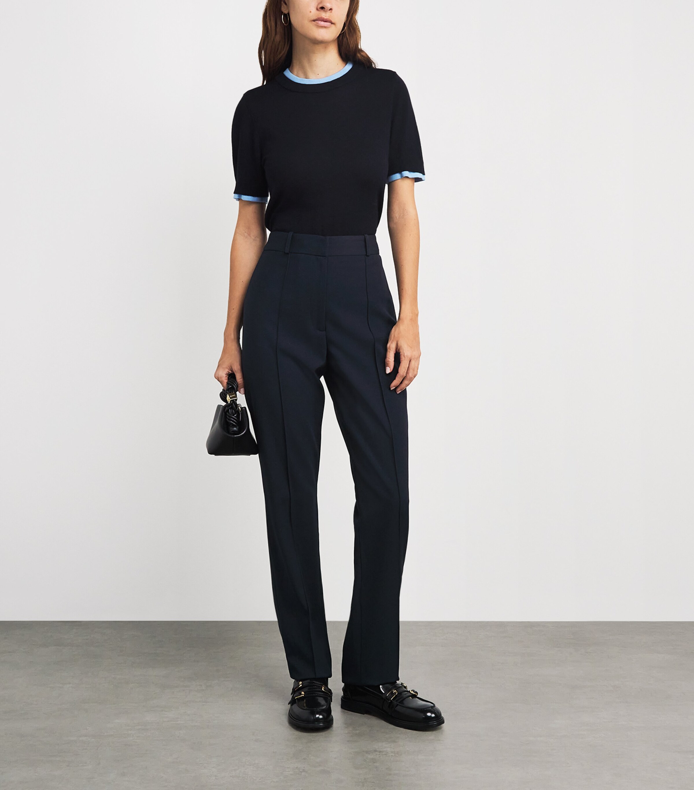 High-Rise Cigarette Trousers NAVY Image 2