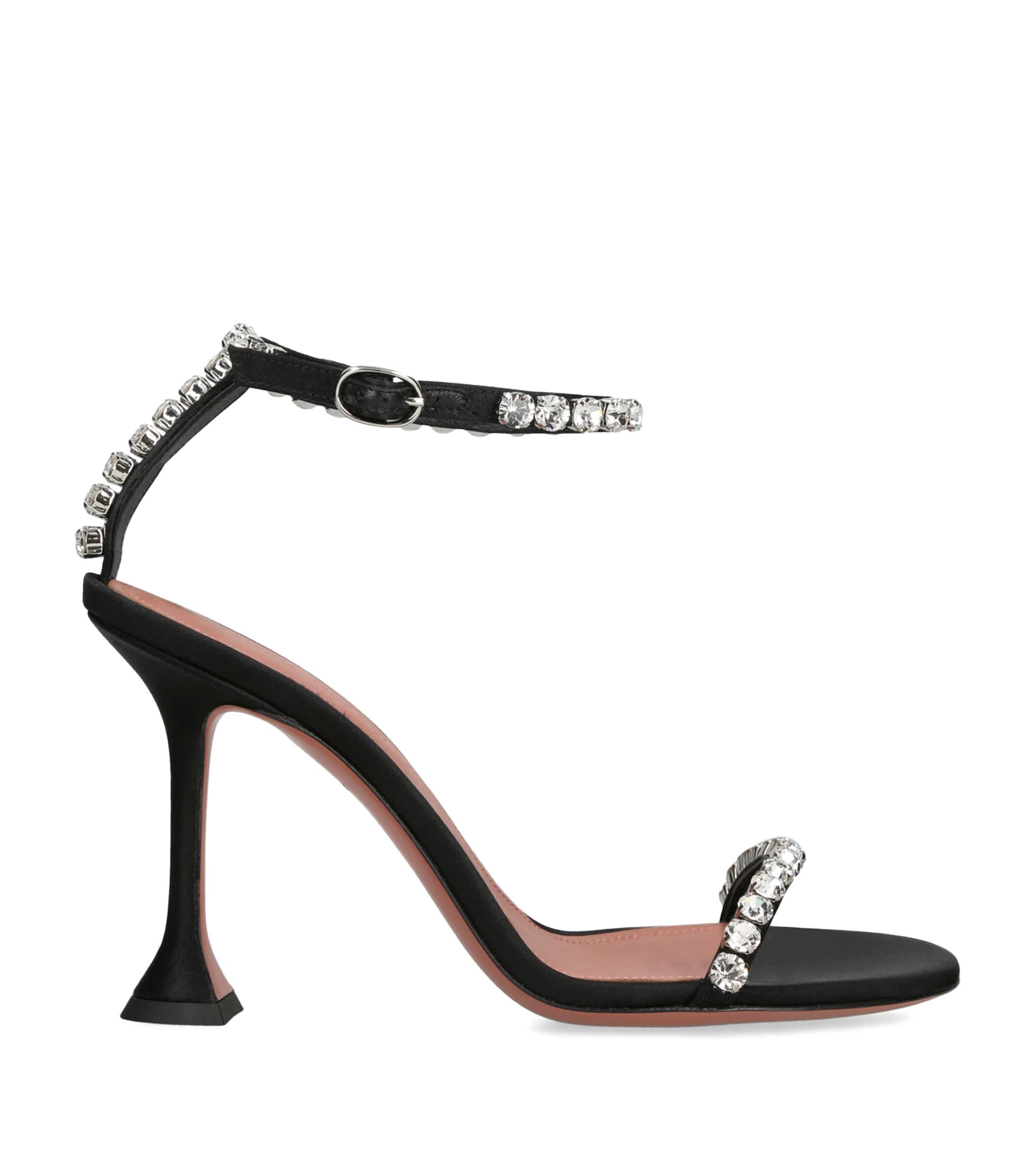 AMINA MUADDI SATIN EMBELLISHED GIGI SANDALS 95