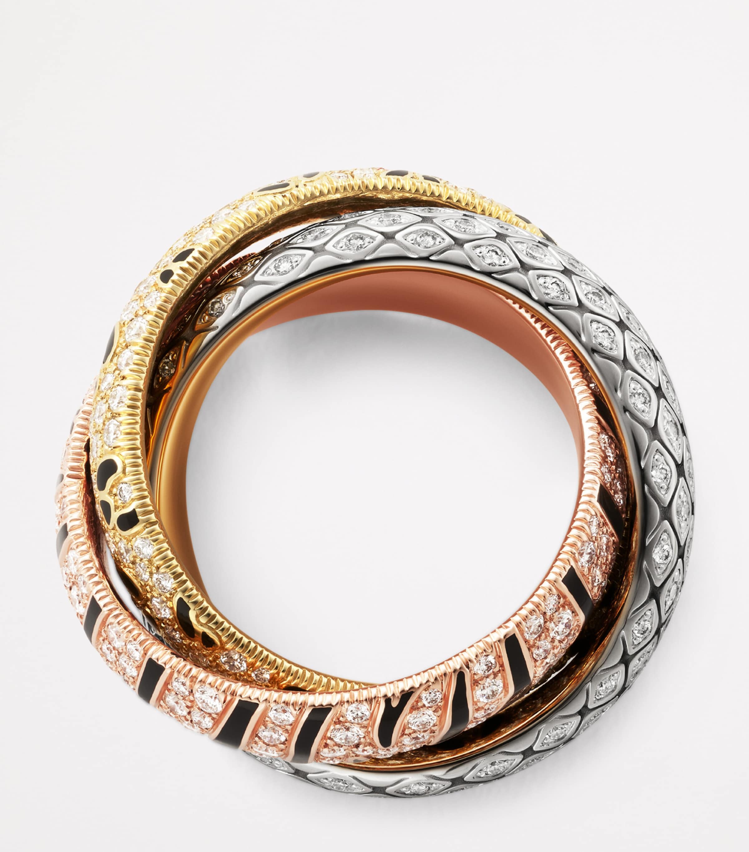 Gold and Diamond Trinity Wild One Ring MULTI Image 3