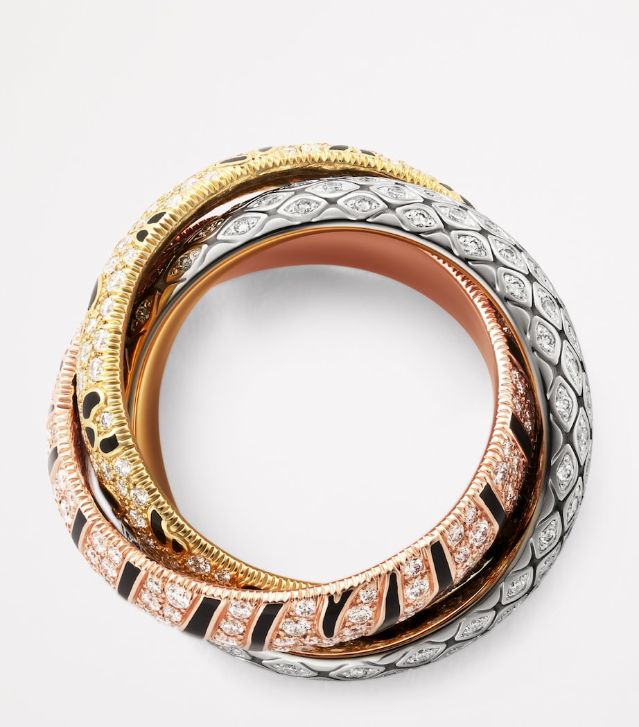 Gold and Diamond Trinity Wild One Ring MULTI Image 3