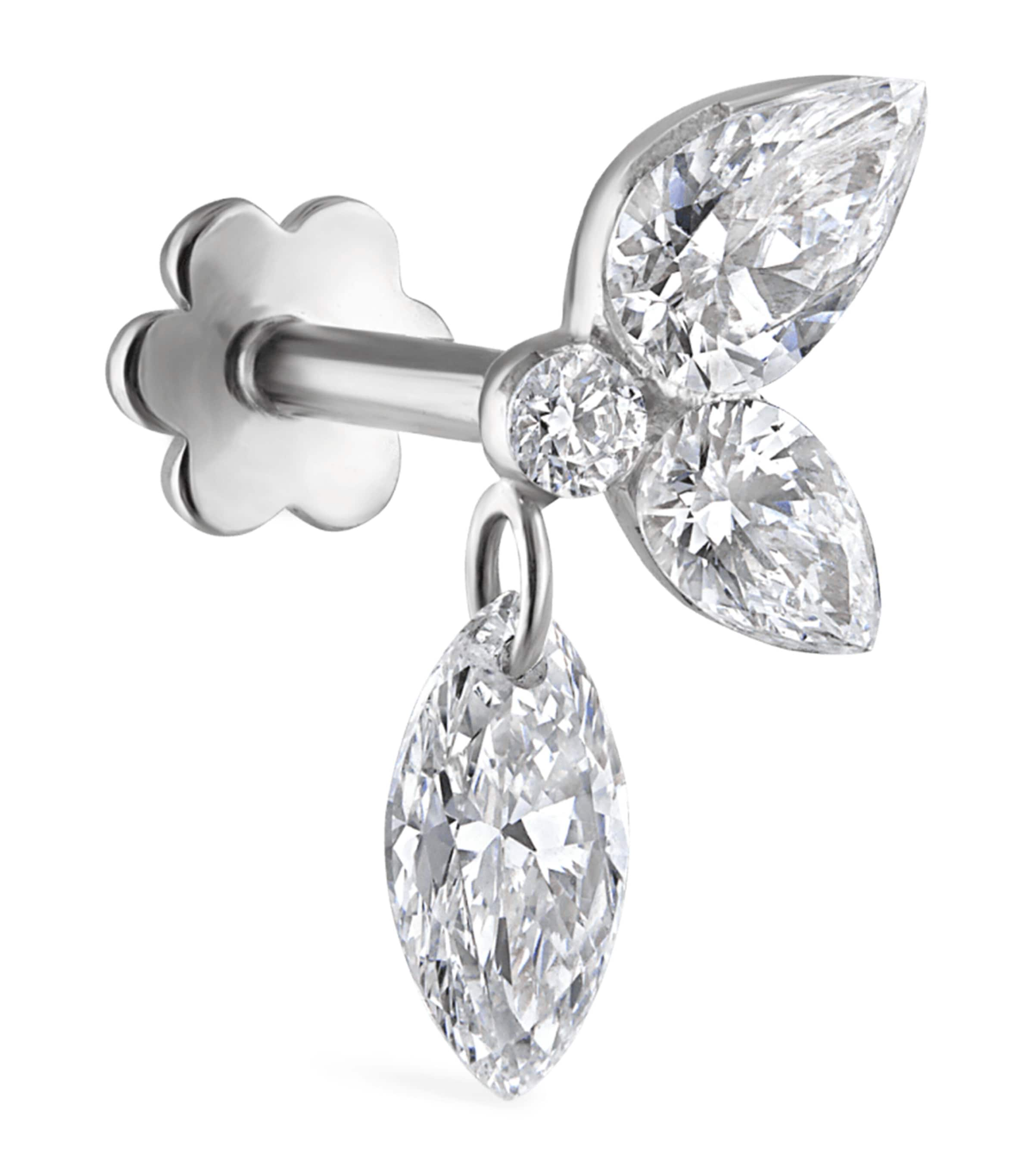 MARIA TASH GRAND MARQUISE PEAR DIAMOND ECHO EARRING 