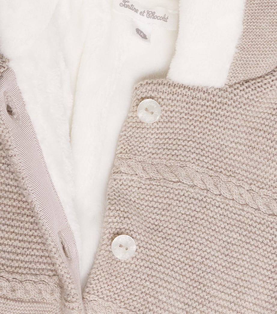 Cotton-Wool-Cashmere Hooded  All-In-One (1-18 Months) 16GREIGE CHIN Image 3