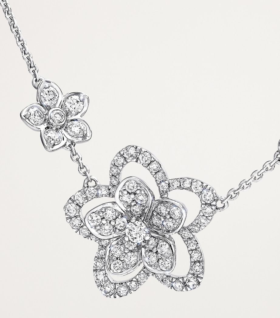 White Gold and Diamond Wild Flower Necklace WHITE GOLD Image 3