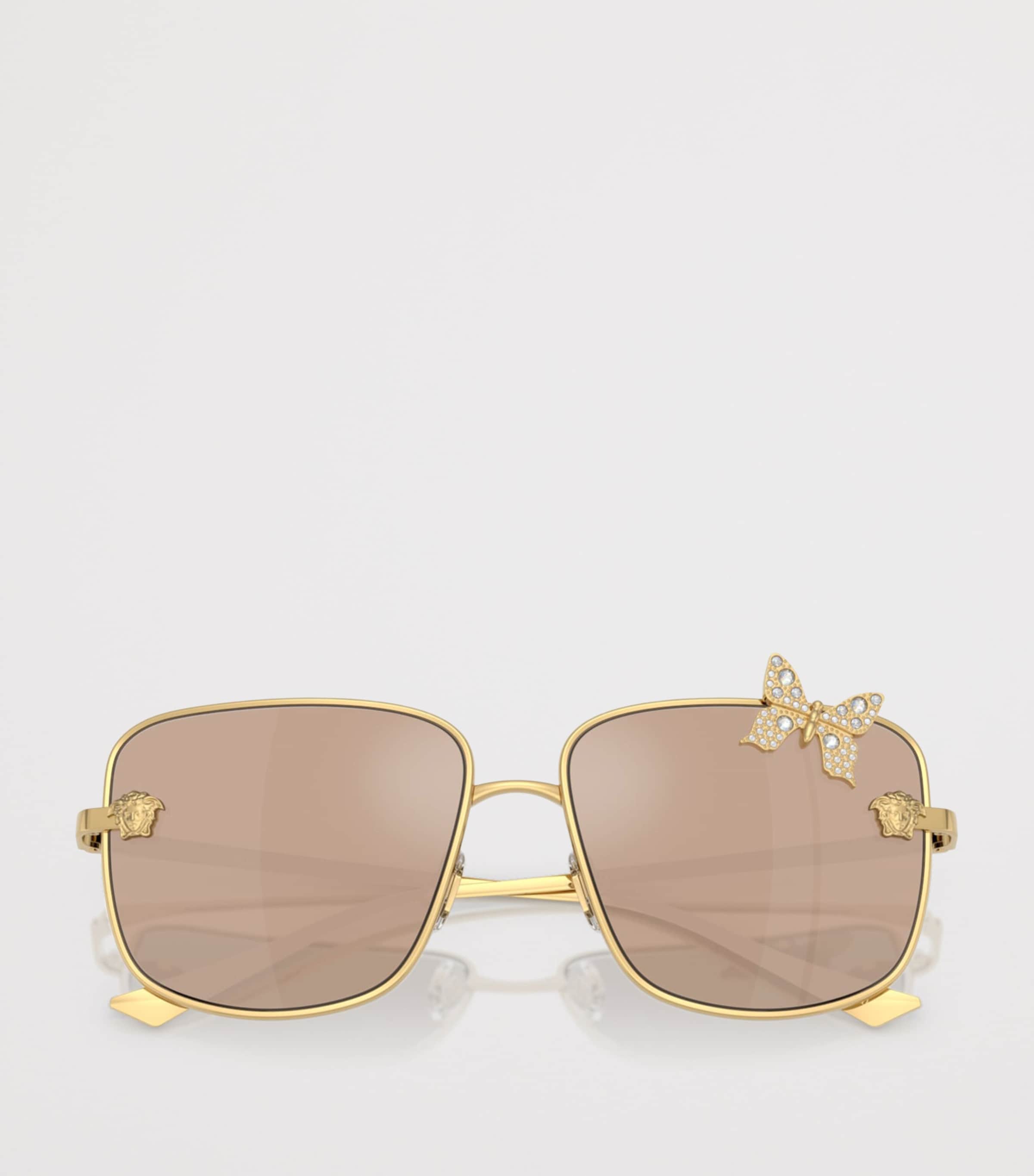 Versace Square Butterfly Sunglasses Gold Image 5