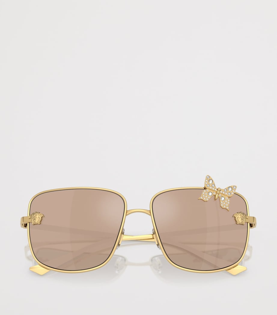 Versace Square Butterfly Sunglasses Gold Image 5