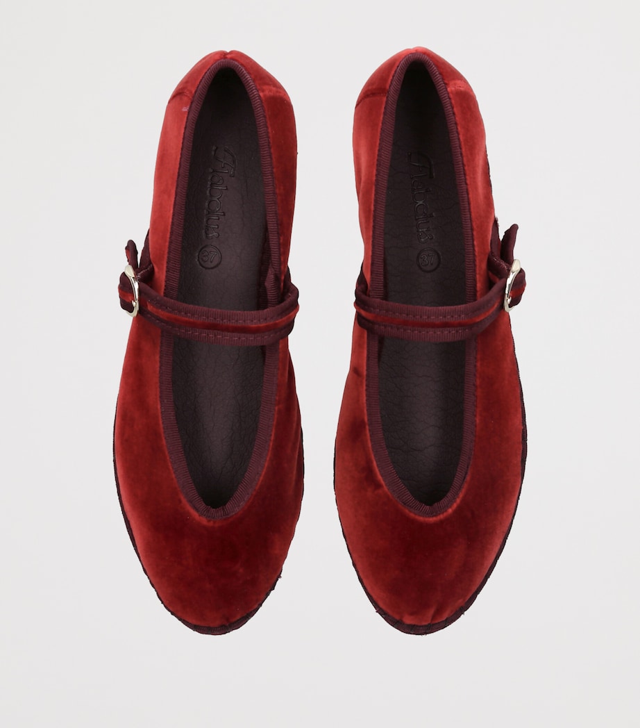 Flabelus Velvet Pierre Mary Janes Red/dark Image 4