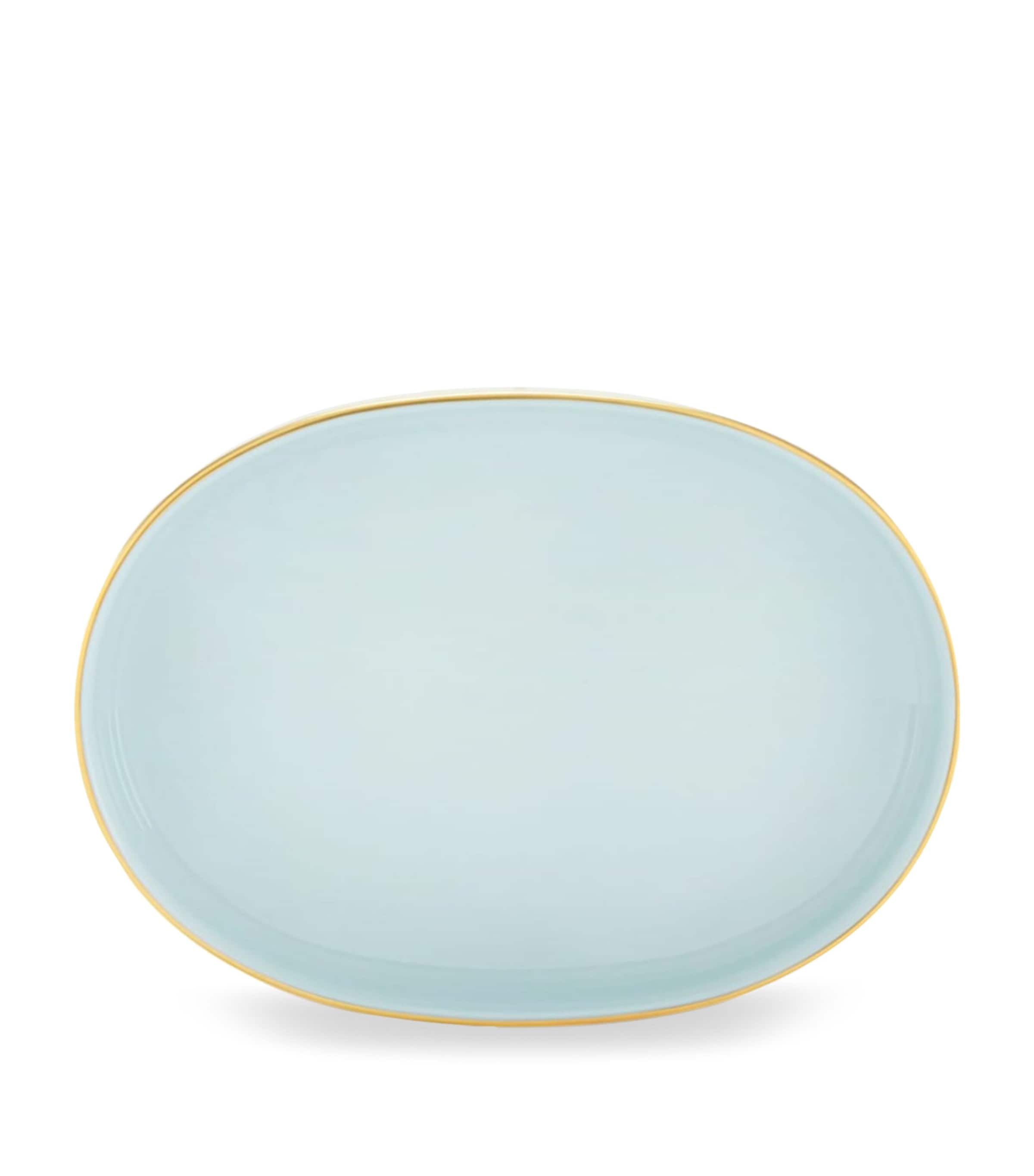 GINORI 1735 Porcelain Colonna Diva Verde Pickle Dish (21.5cm) Image 1
