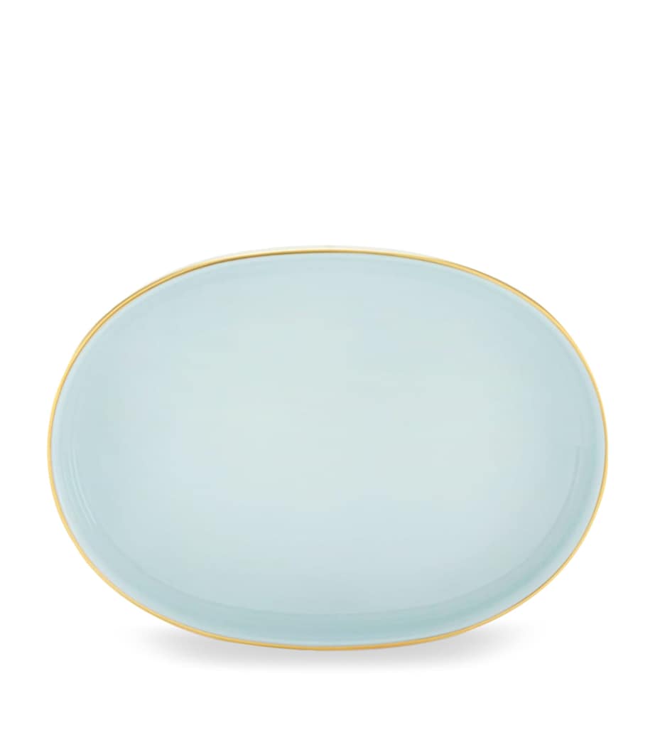 GINORI 1735 Porcelain Colonna Diva Verde Pickle Dish (21.5cm) Image 1