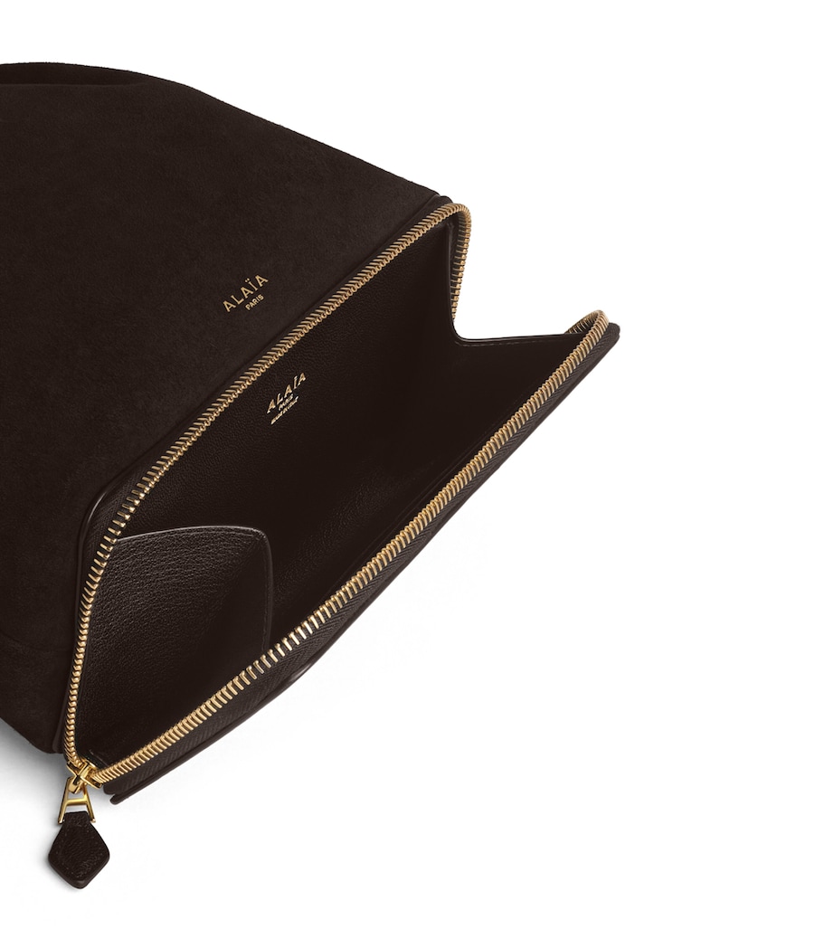 Alaïa Suede Le Ponchon Cross-Body Bag Dark Brown Image 3