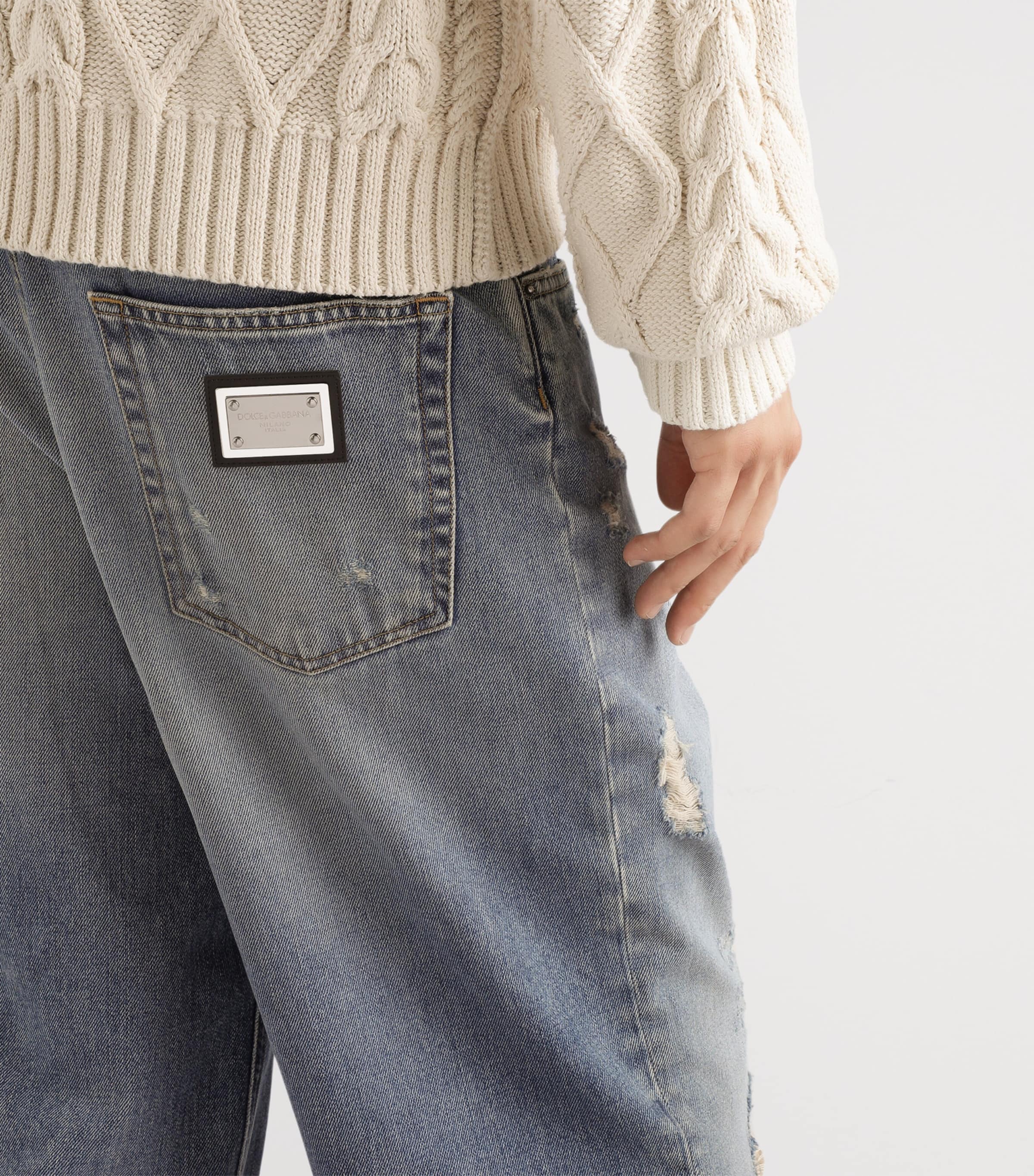 Distressed Straight Jeans S9001-COMBINED Image 5