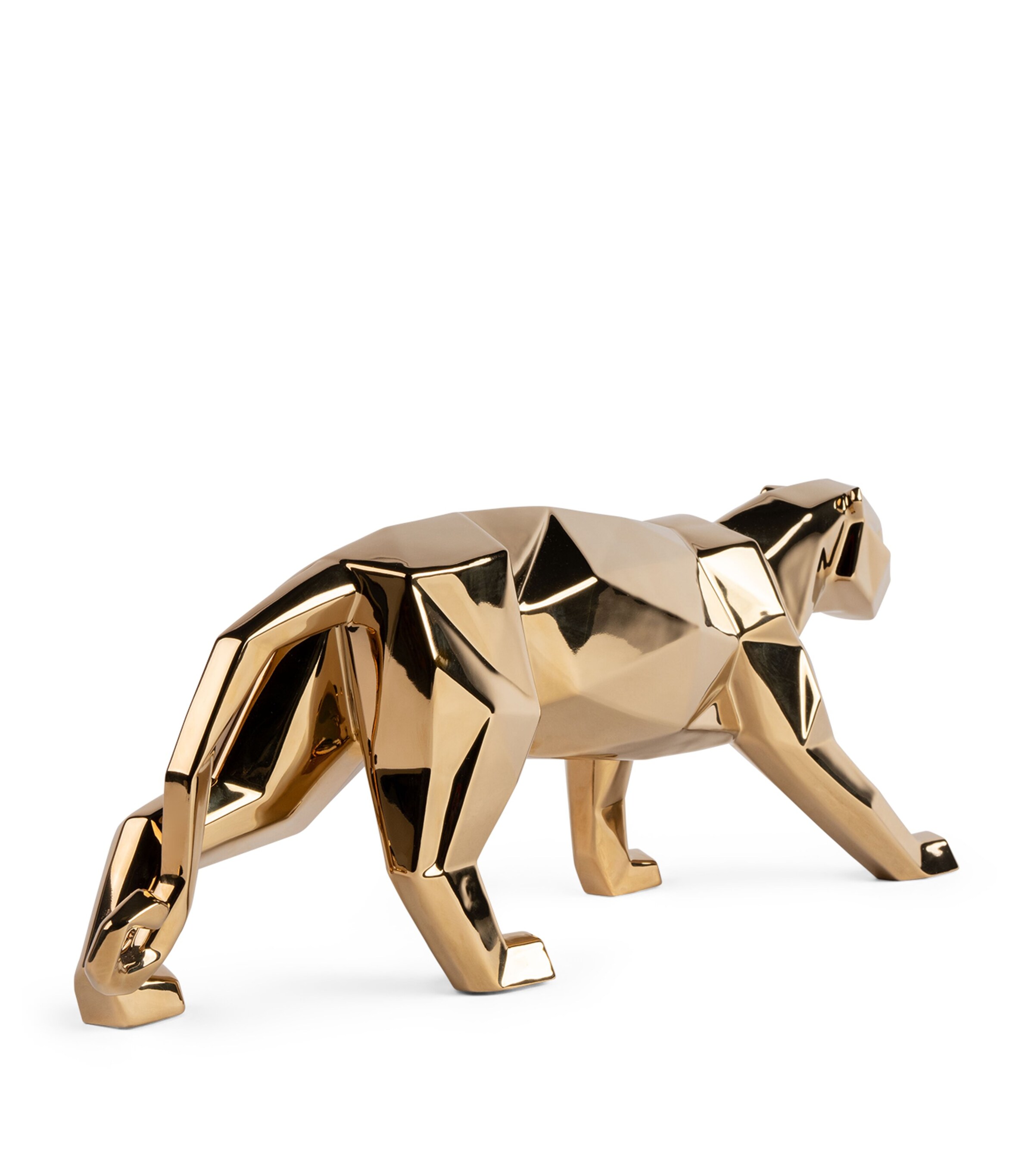 Lladró Porcelain Golden Panther Figurine Gold Image 4