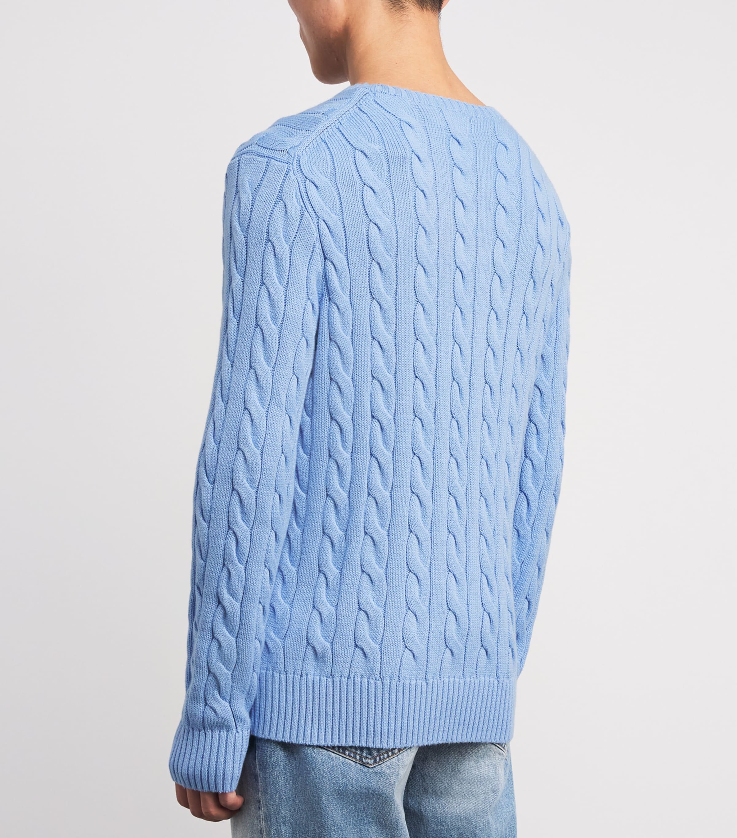 Cotton Cable-Knit Sweater AUSTIN BLUE Image 4