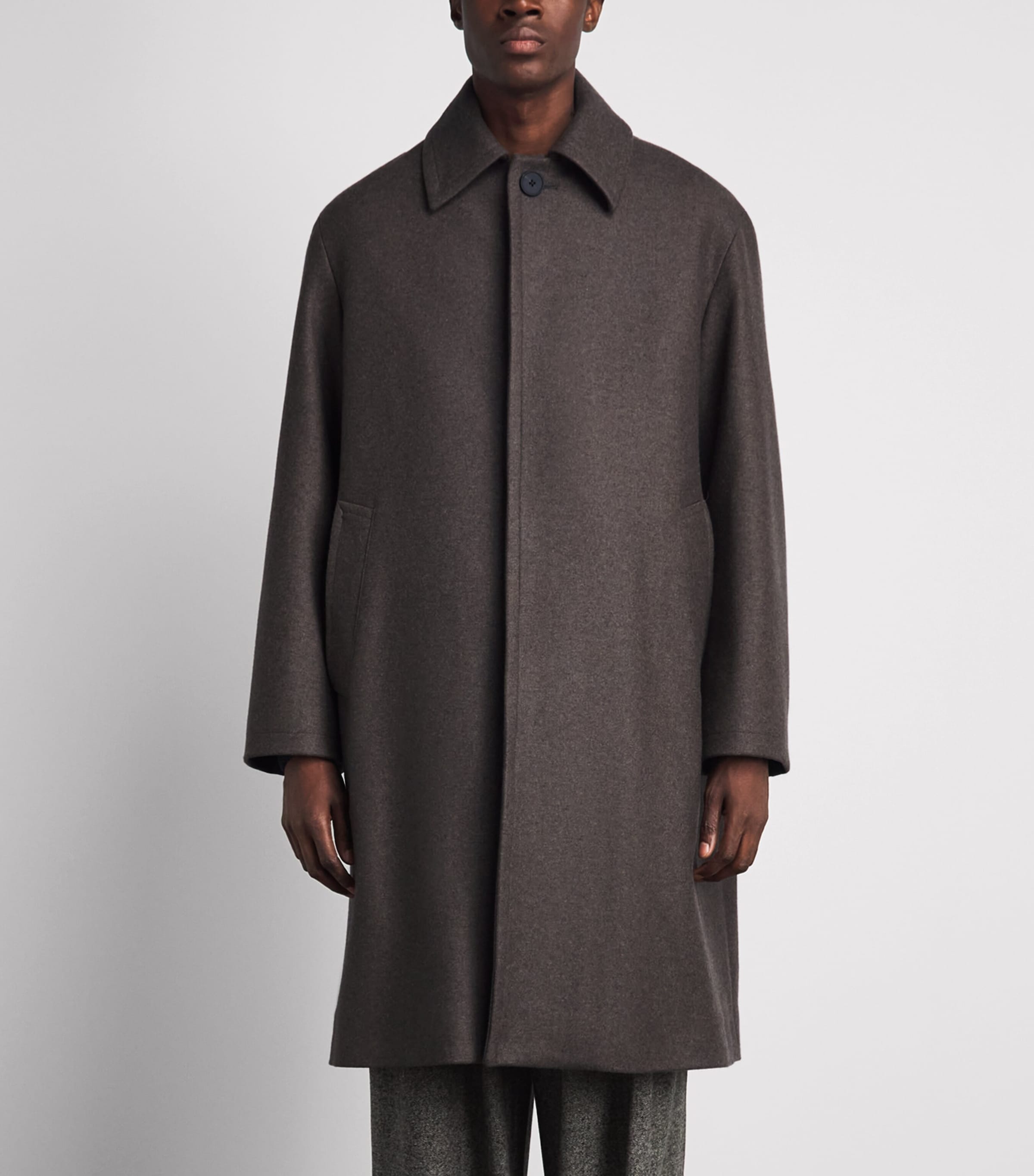 A.P.C. Mens Wool-Blend Auster Overcoat Pca Marron Chine Image 4