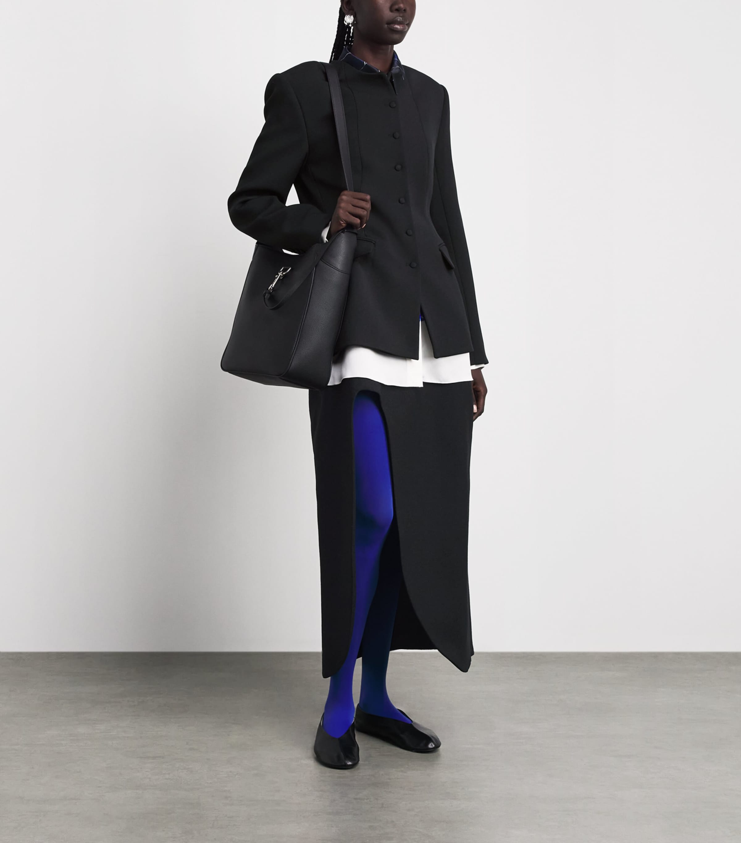 Jil Sander Womens Wool Sablé Midi Skirt Black Image 2