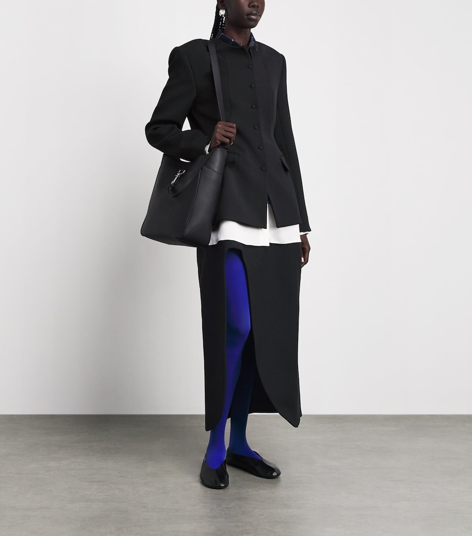 Jil Sander Womens Wool Sablé Midi Skirt Black Image 2