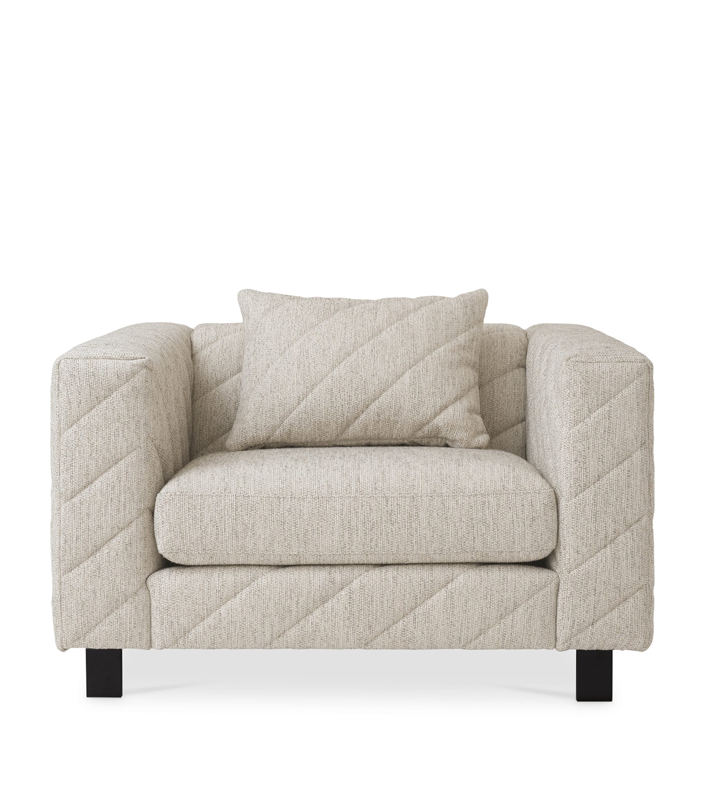 Quilted Avellino Armchair LIGHT GREY Image 2