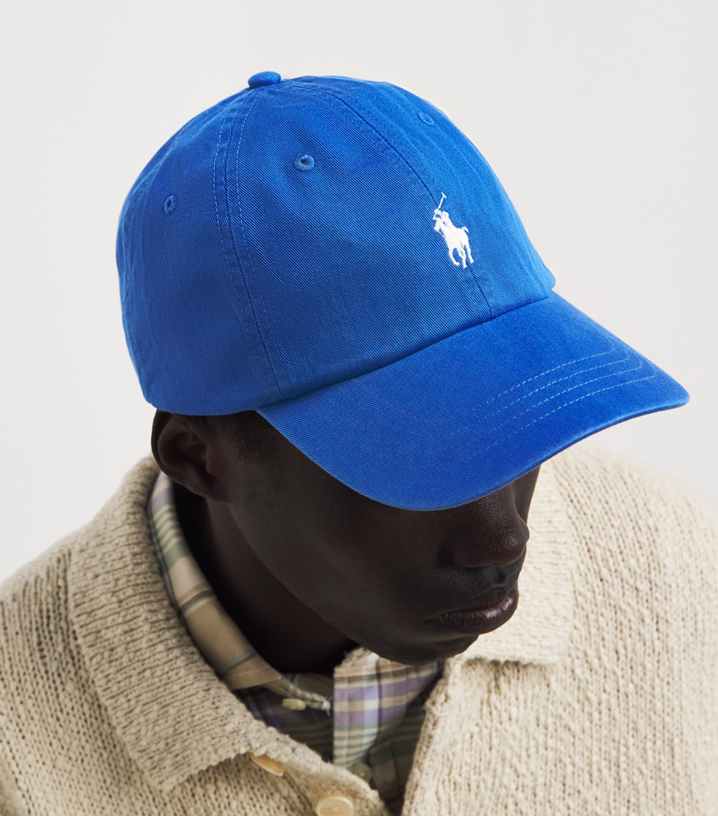 Polo Ralph Lauren Cotton Logo Baseball Cap New Irs Blu W/wht Pp Image 2