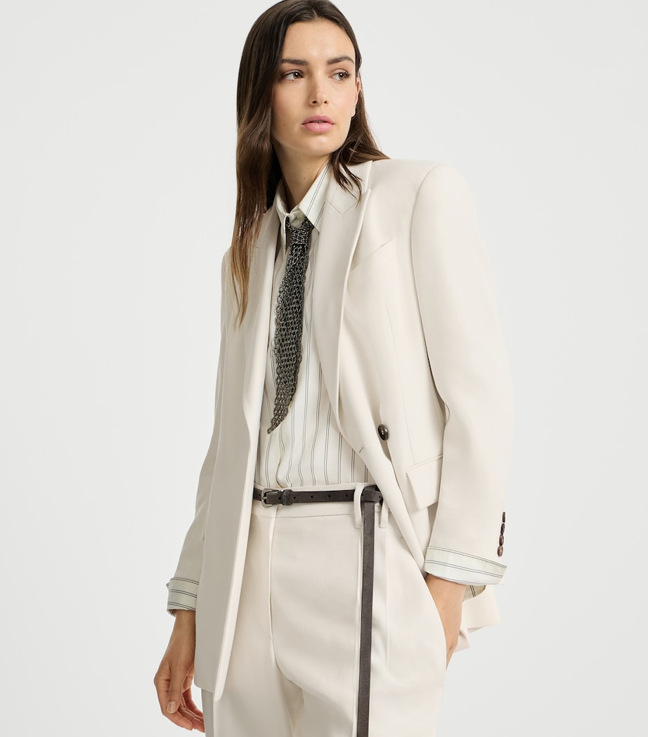 Brunello Cucinelli Womens Comfort Viscose Couture Twill Blazer Image 2