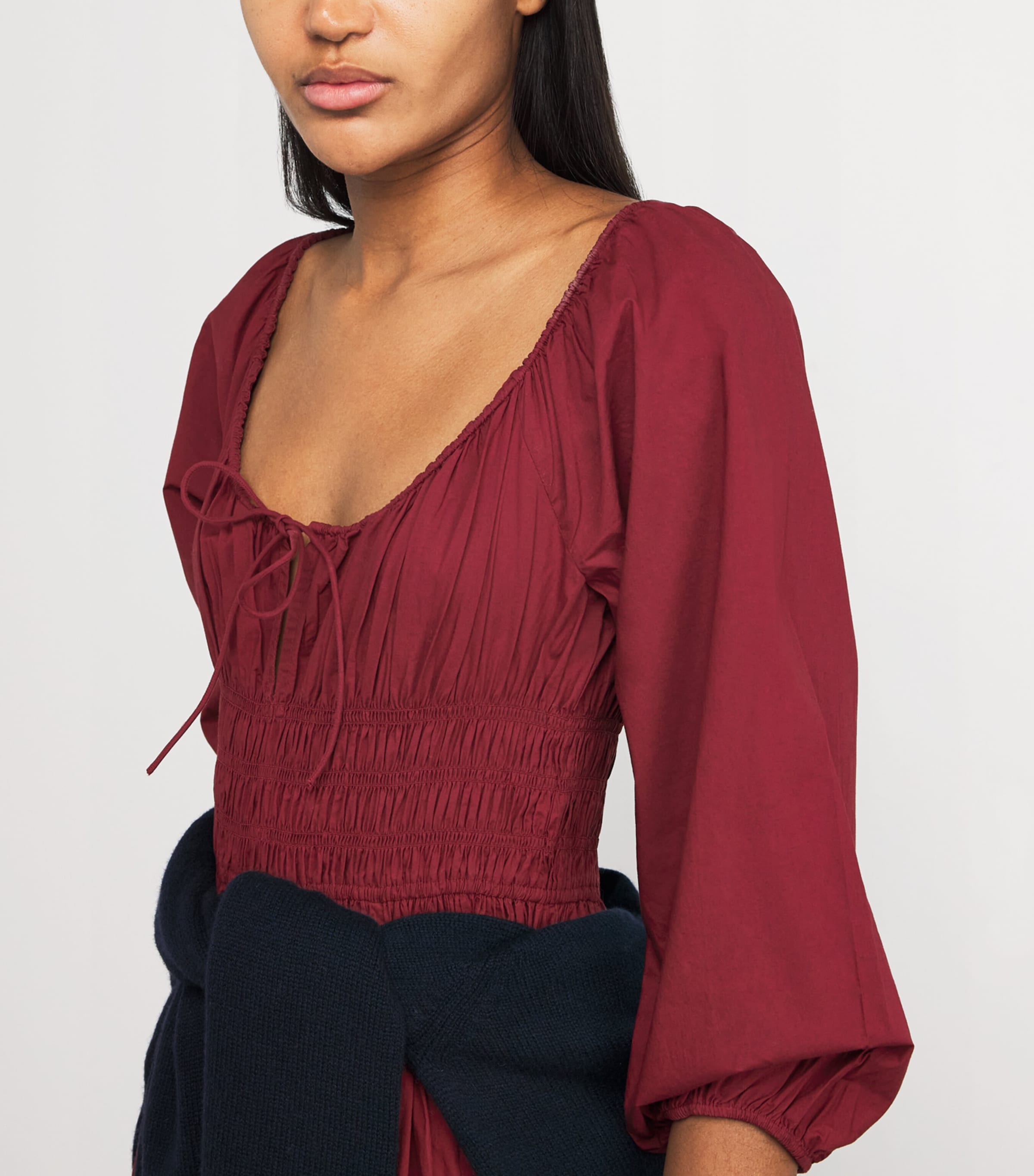 Organic Cotton Quintessa Midi Dress DEEP CRIMSON Image 6