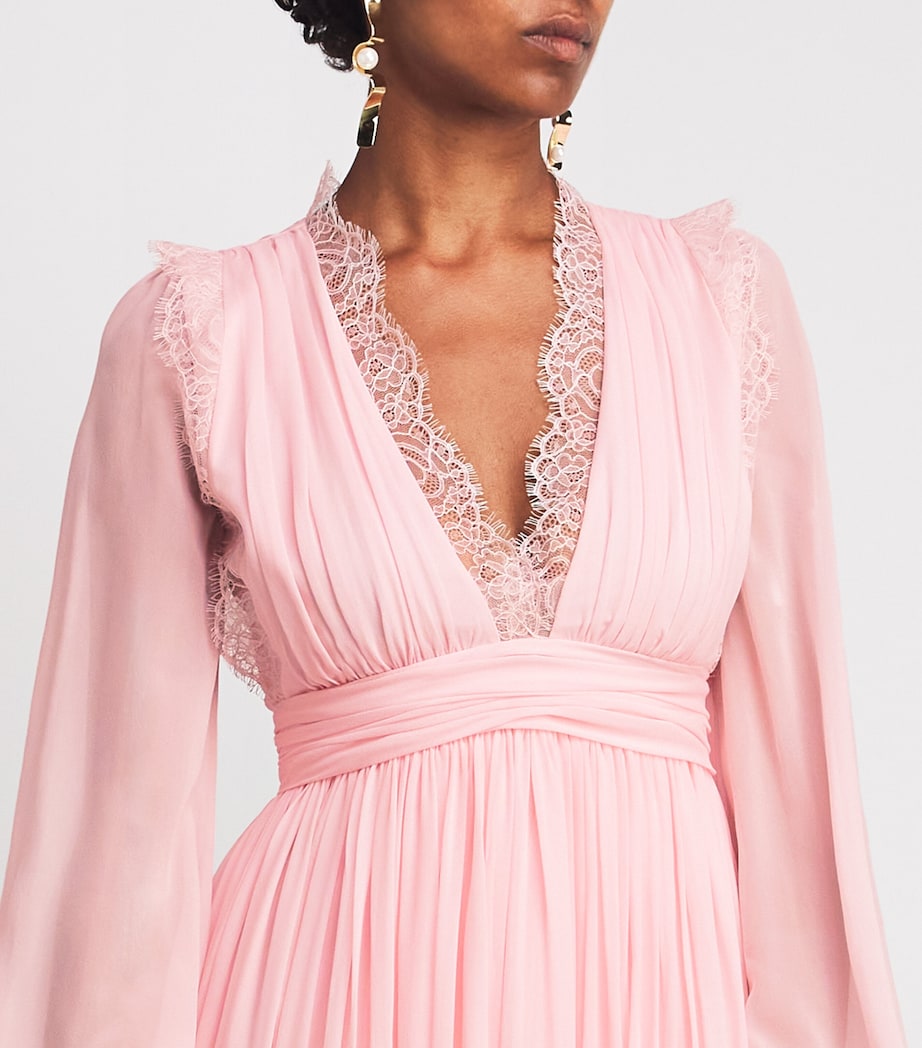 Silk Lace-Trim Maxi Dress 4504 QUARTZ ROSE Image 4