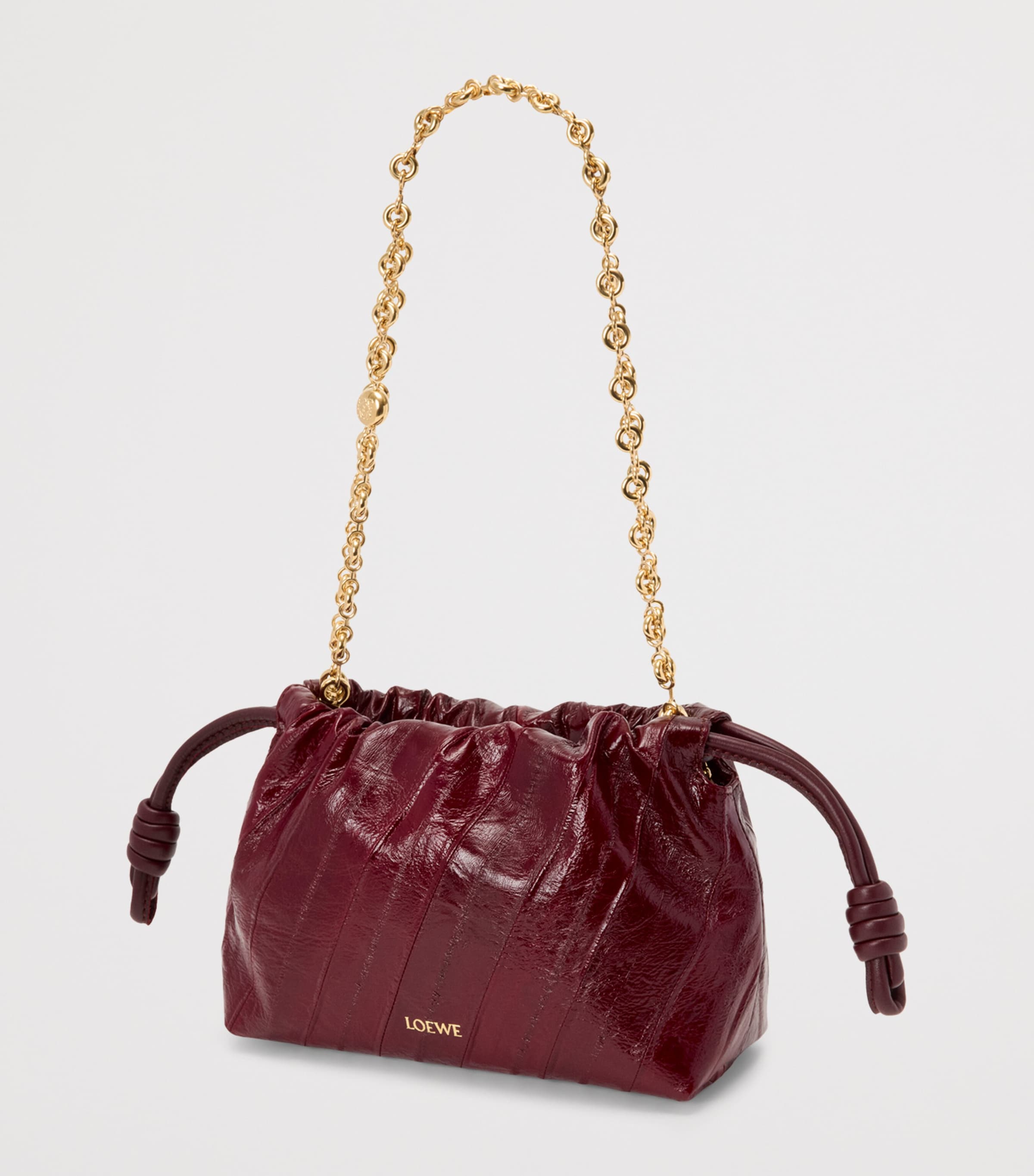 Mini Eel Leather Flamenco Purse BURGUNDY Image 4