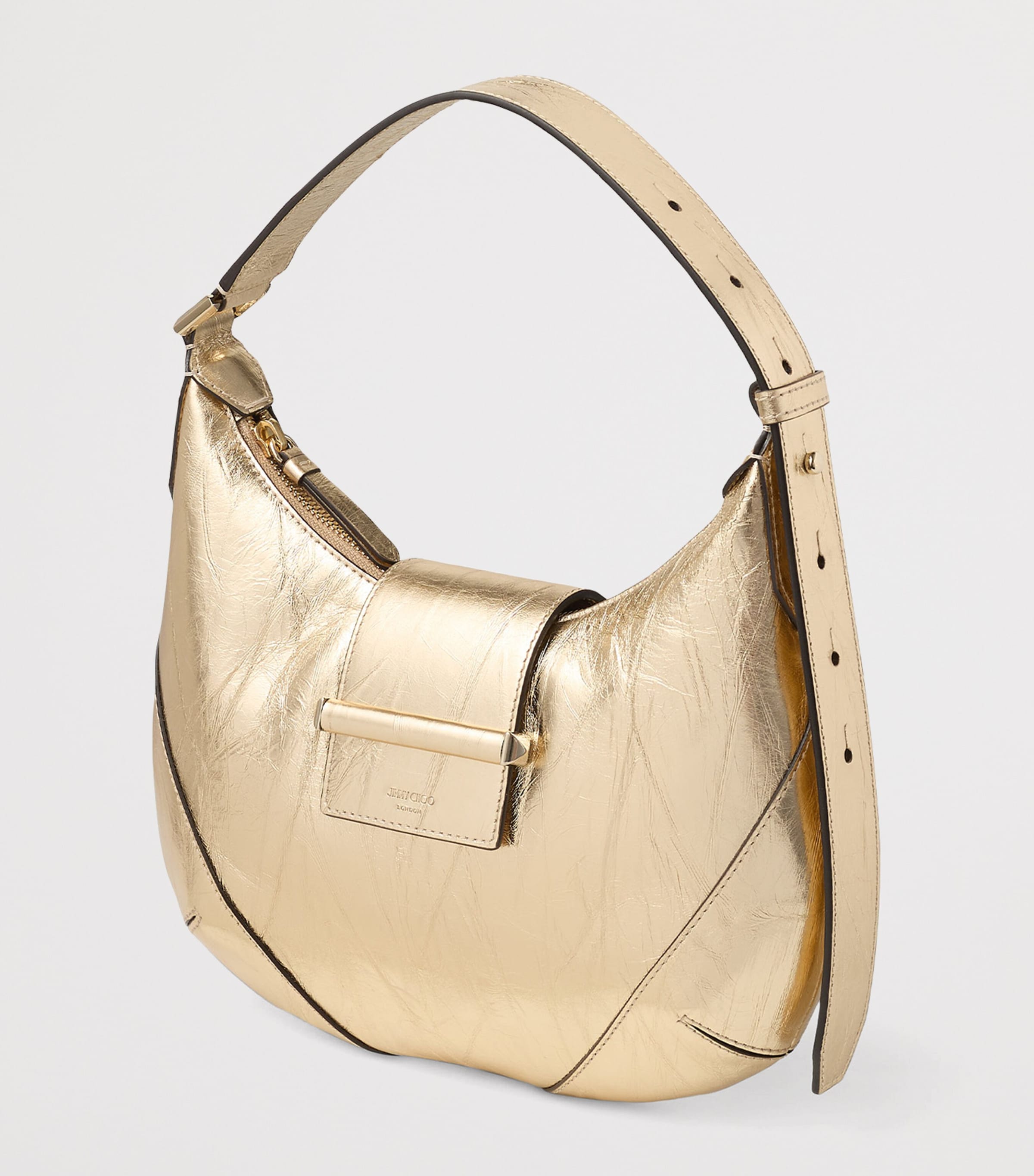 Bar Small Metallic Leather Shoulder Bag GOLD/SHINY GOLD Image 3